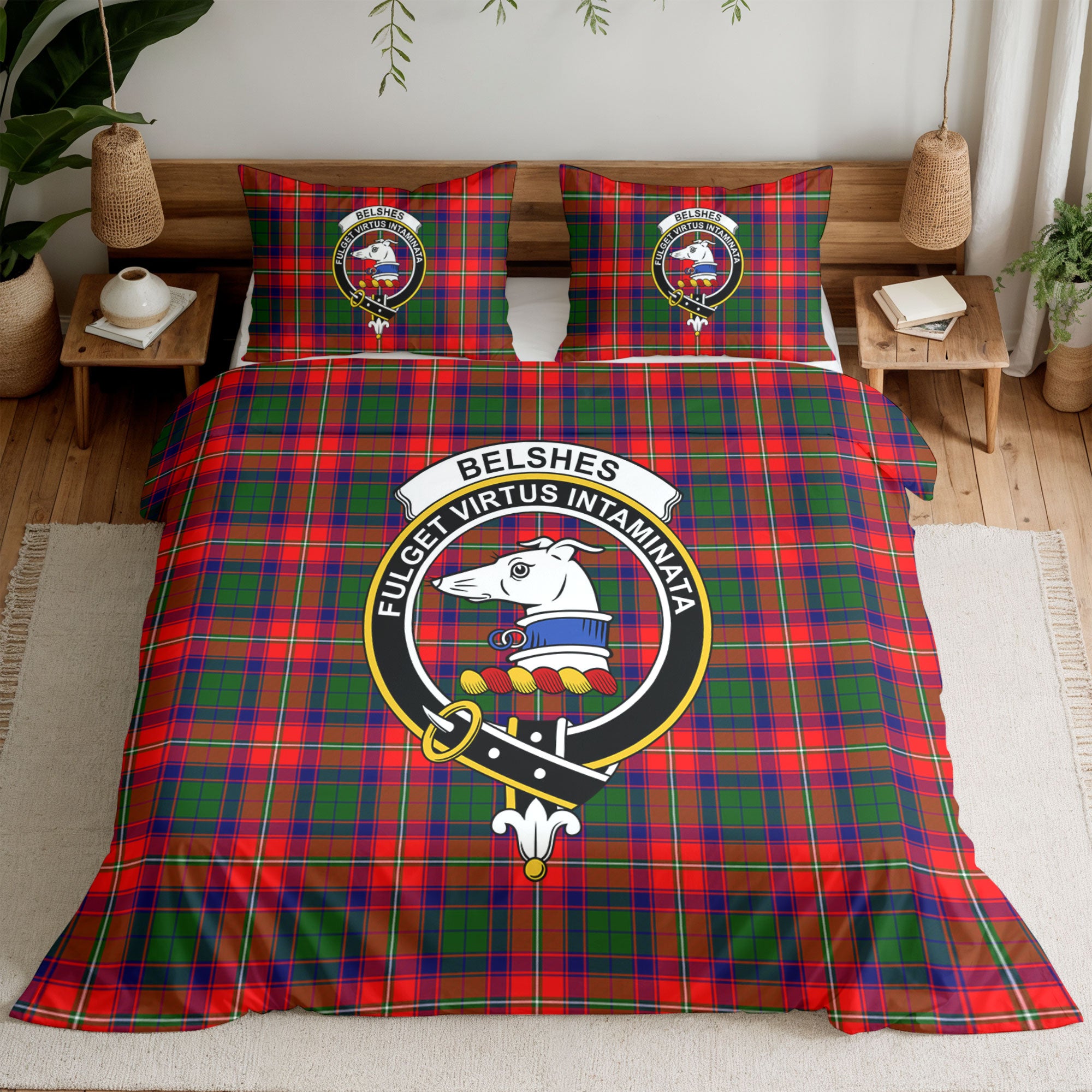 Belshes Tartan Crest Bedding Set