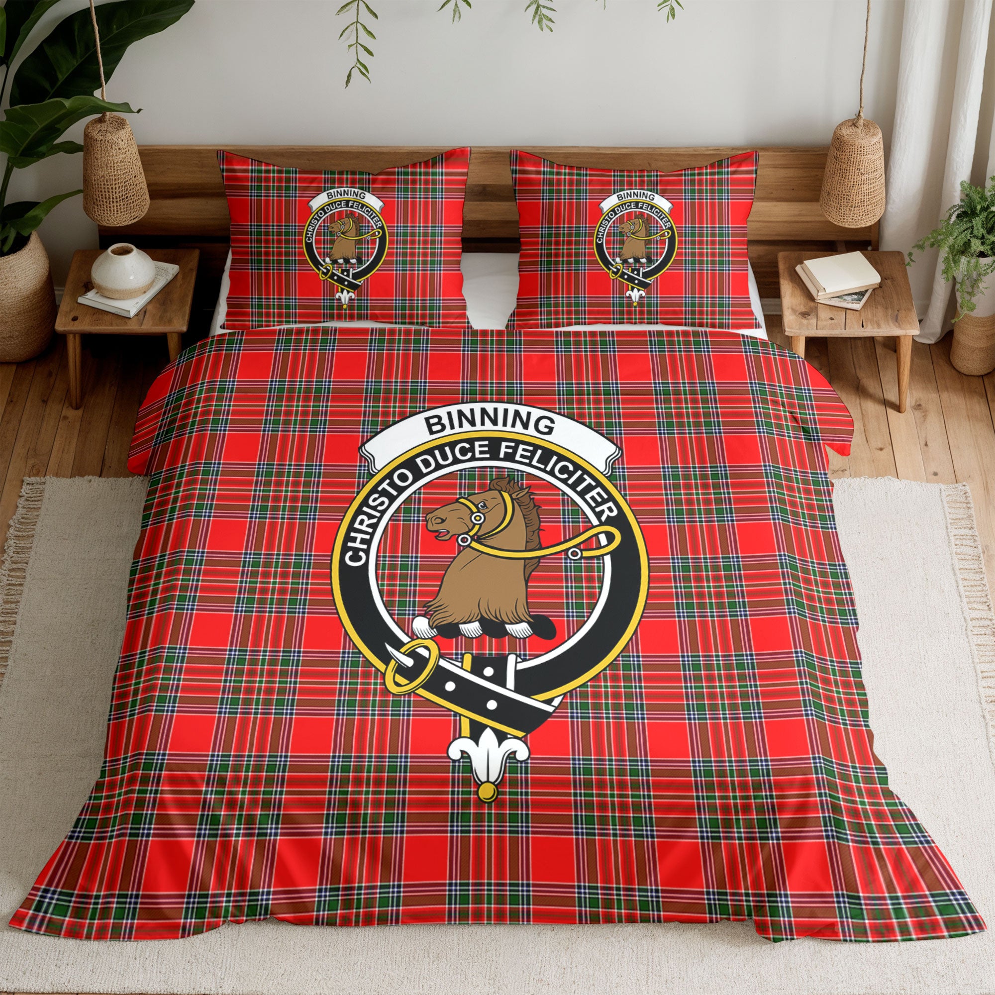 Binning (of Wallifoord) Tartan Crest Bedding Set