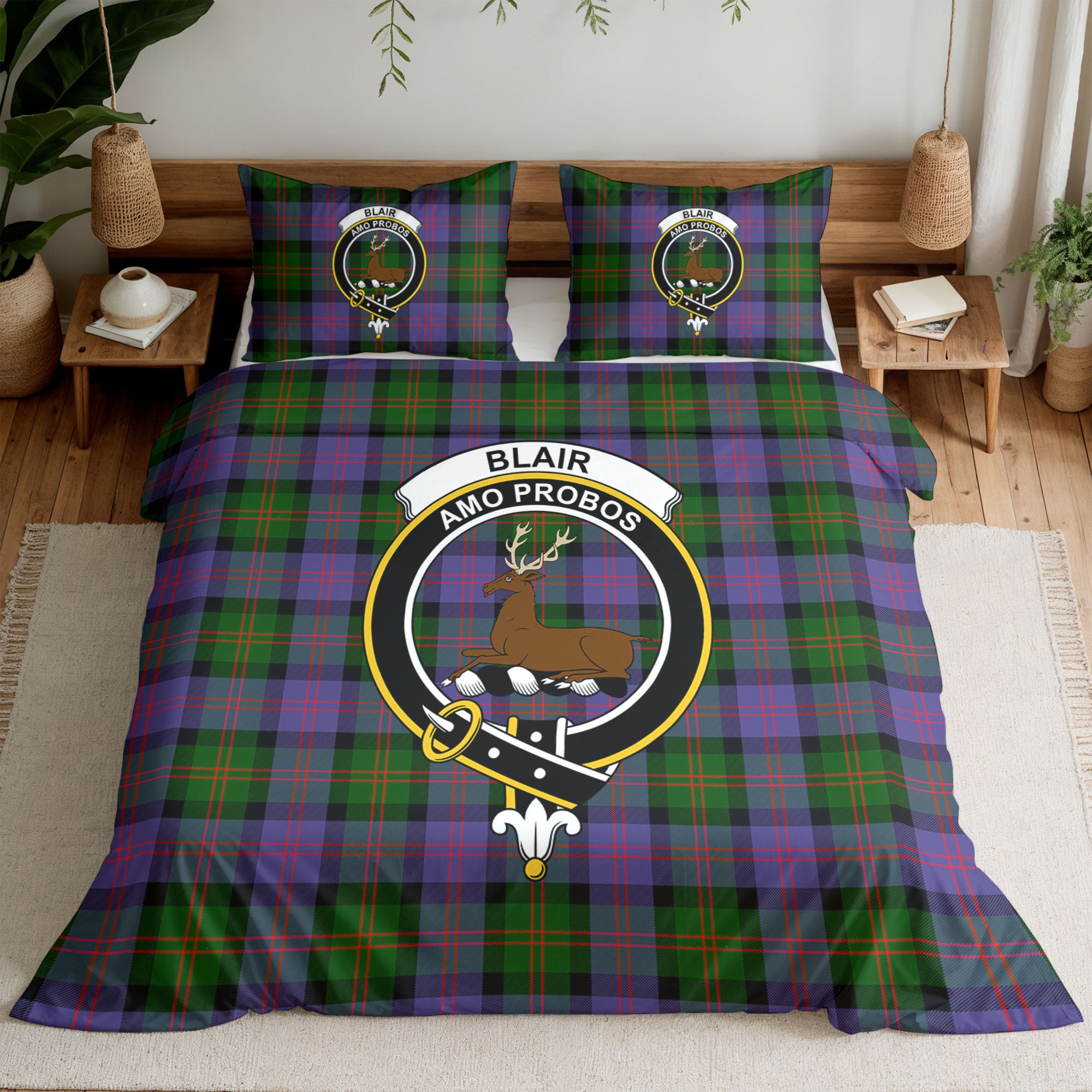Blair Modern Tartan Crest Bedding Set