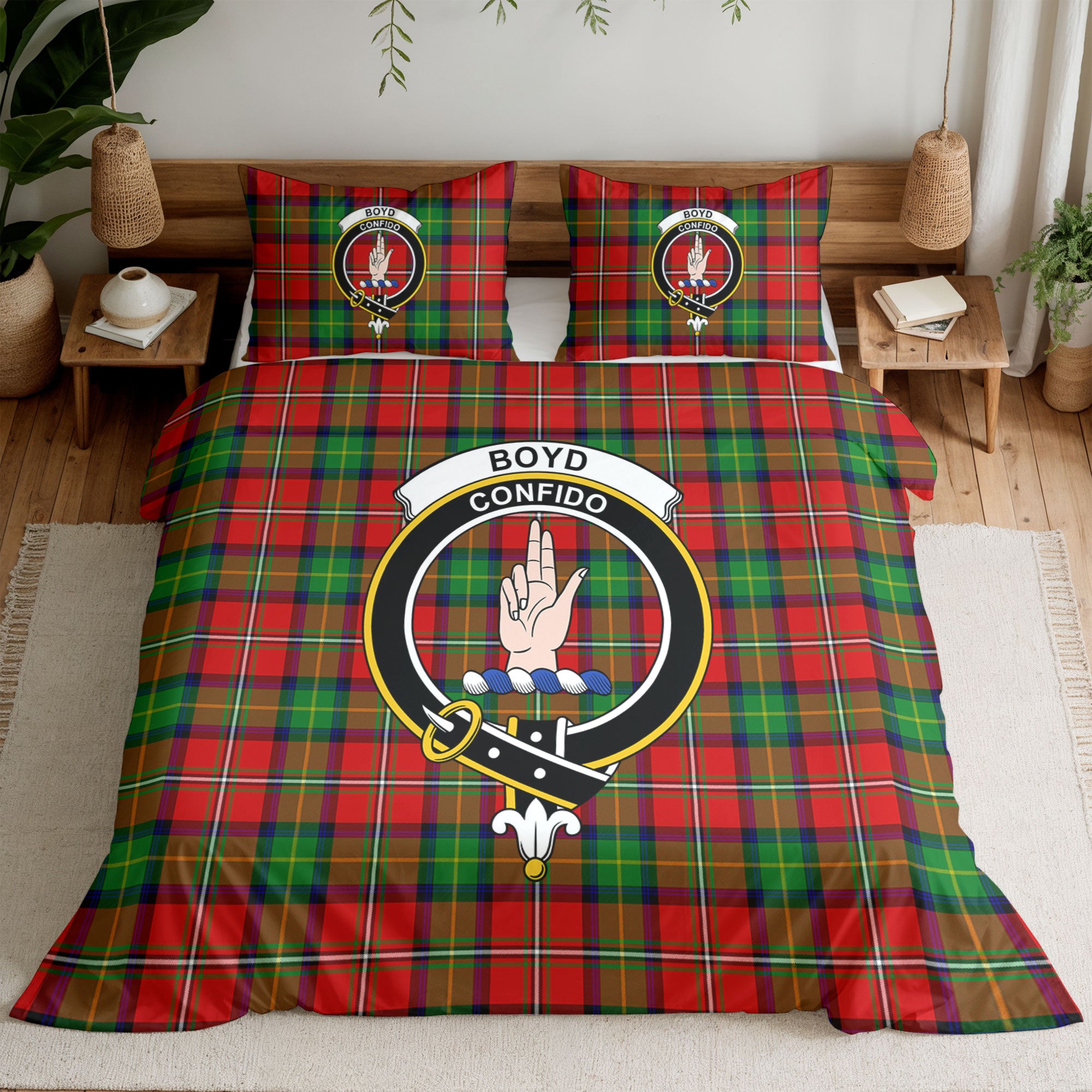 Boyd Modern Tartan Crest Bedding Set