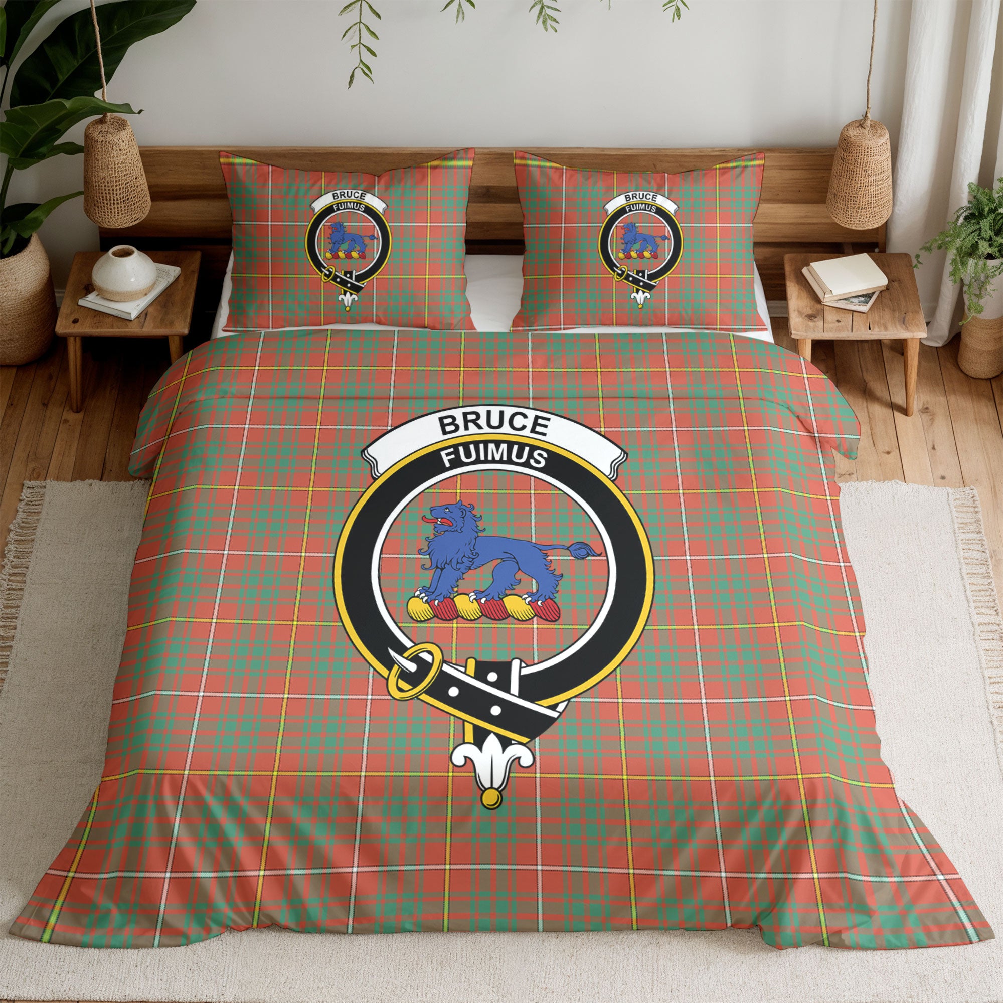 Bruce Ancient Tartan Crest Bedding Set