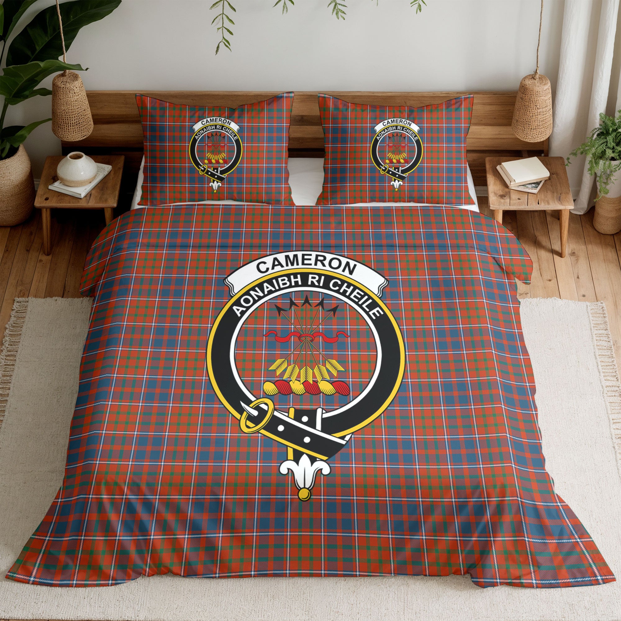 Cameron of Lochiel Ancient Tartan Crest Bedding Set