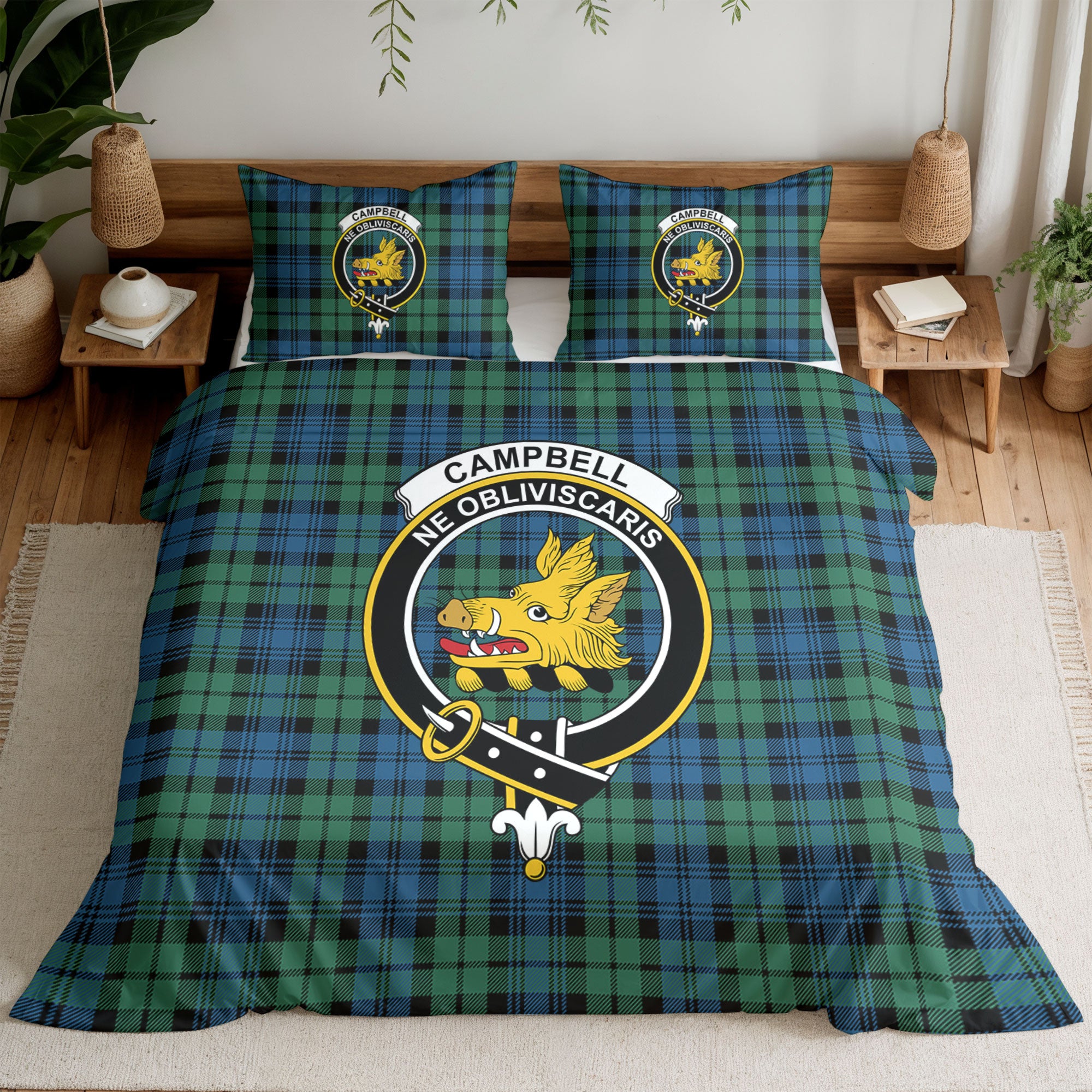 Campbell Ancient 02 Tartan Crest Bedding Set