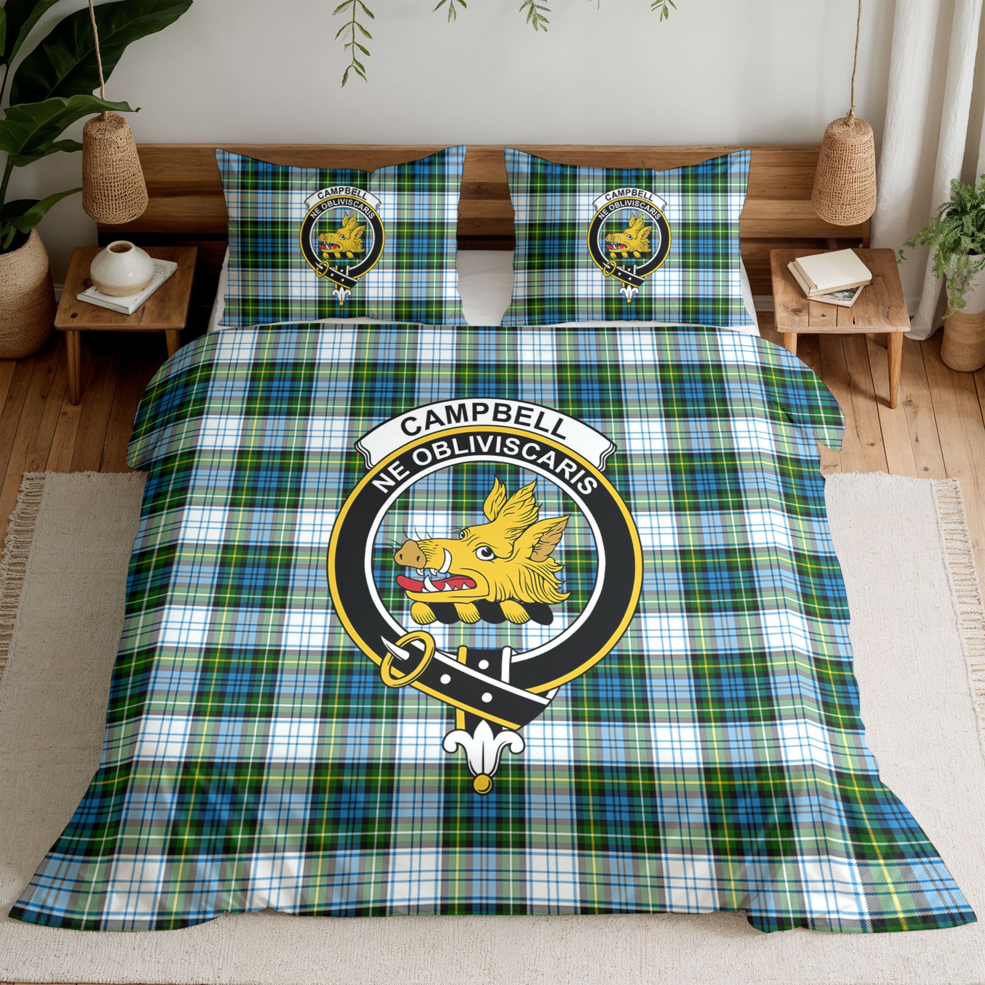 Campbell Dress Tartan Crest Bedding Set