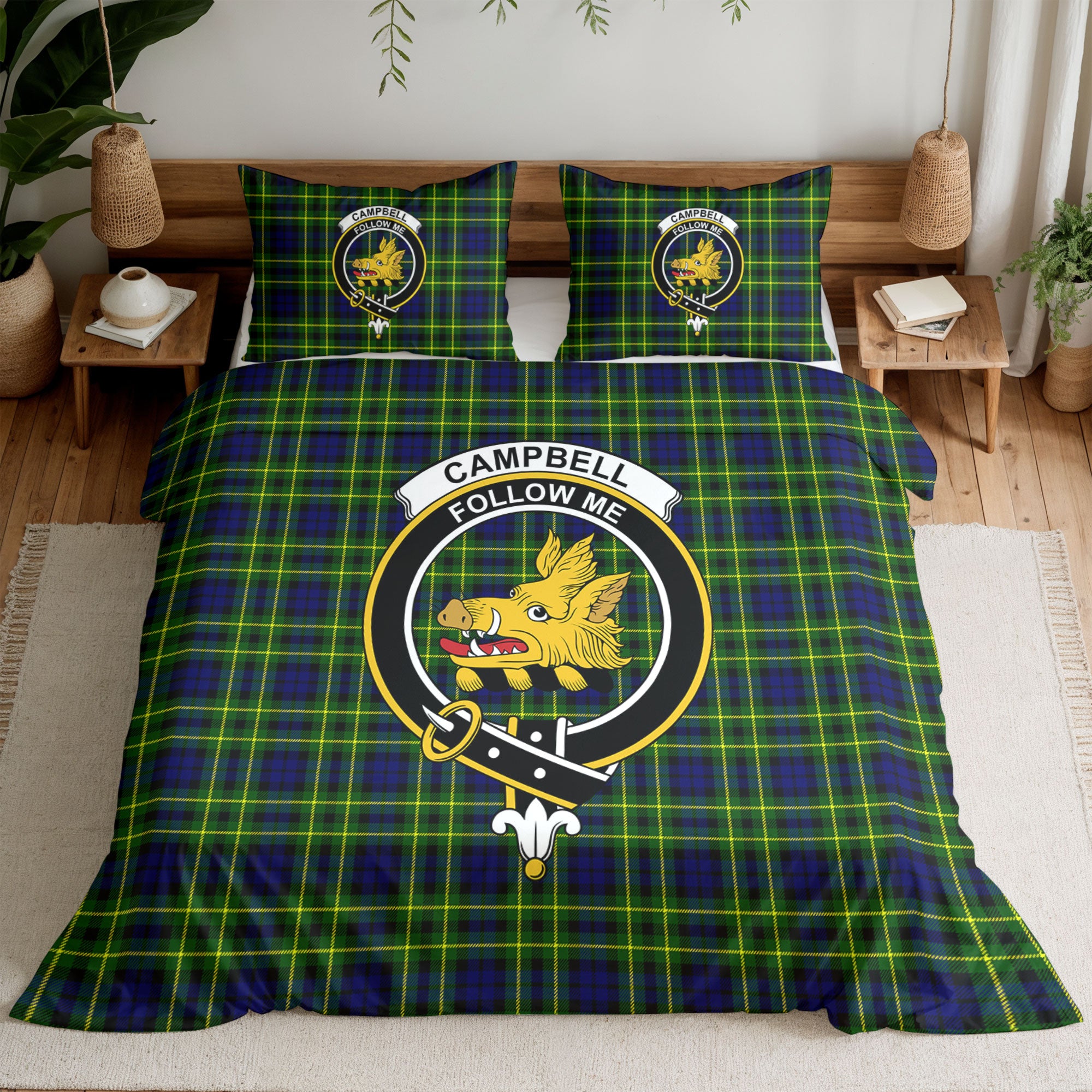 Campbell of Breadalbane Modern Tartan Crest Bedding Set