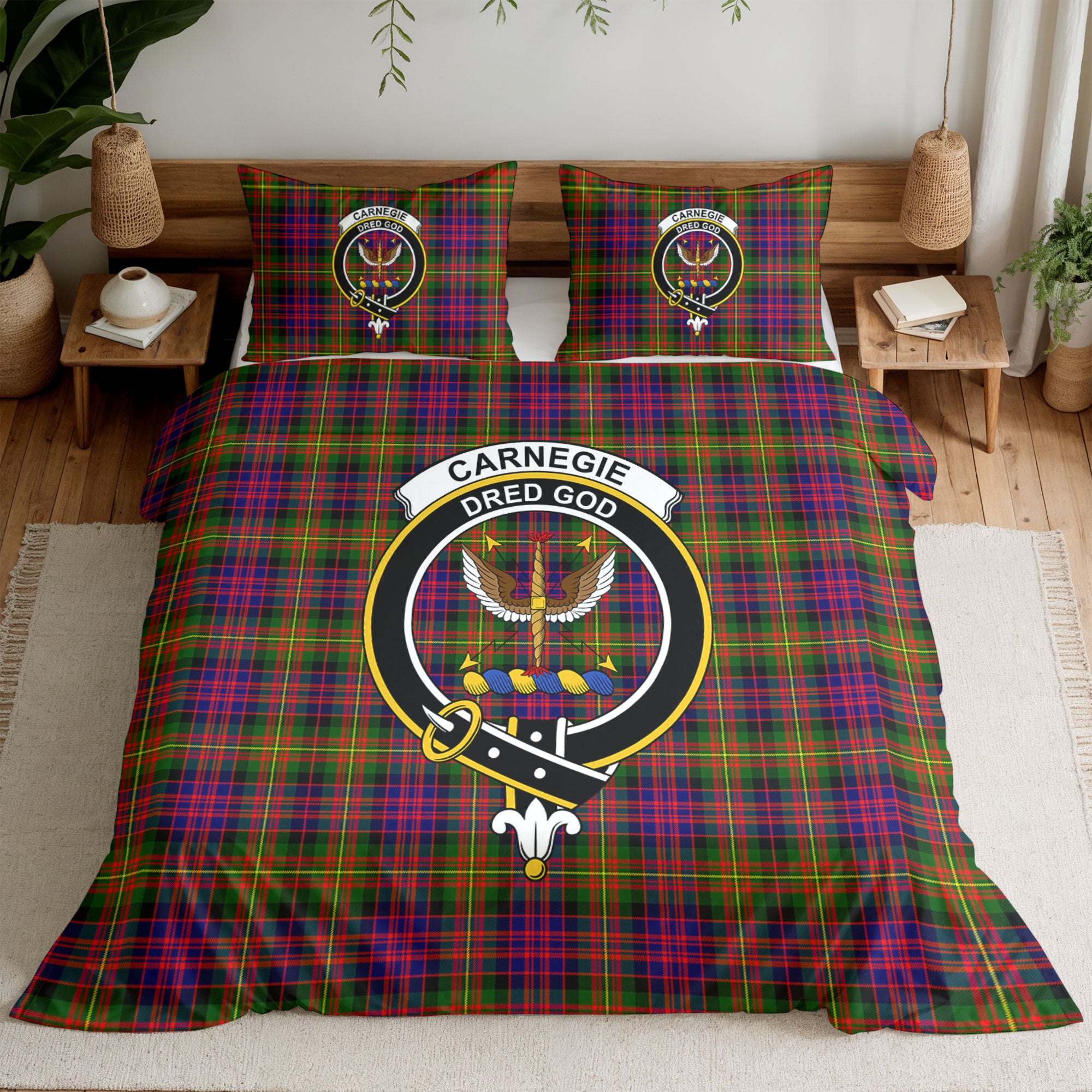 Carnegie Modern Tartan Crest Bedding Set