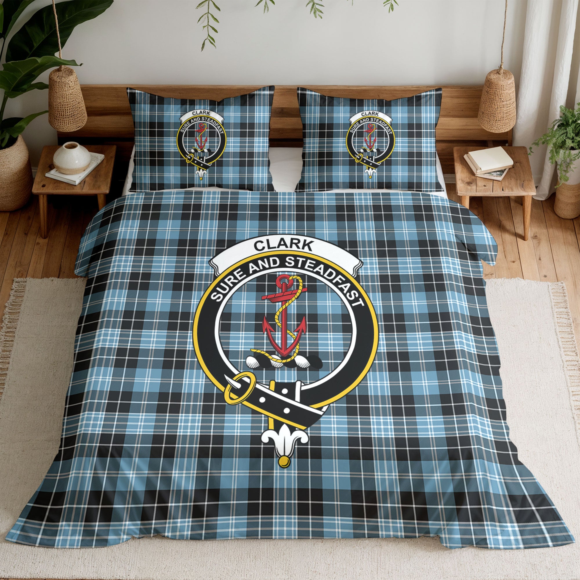 Clark Ancient Tartan Crest Bedding Set