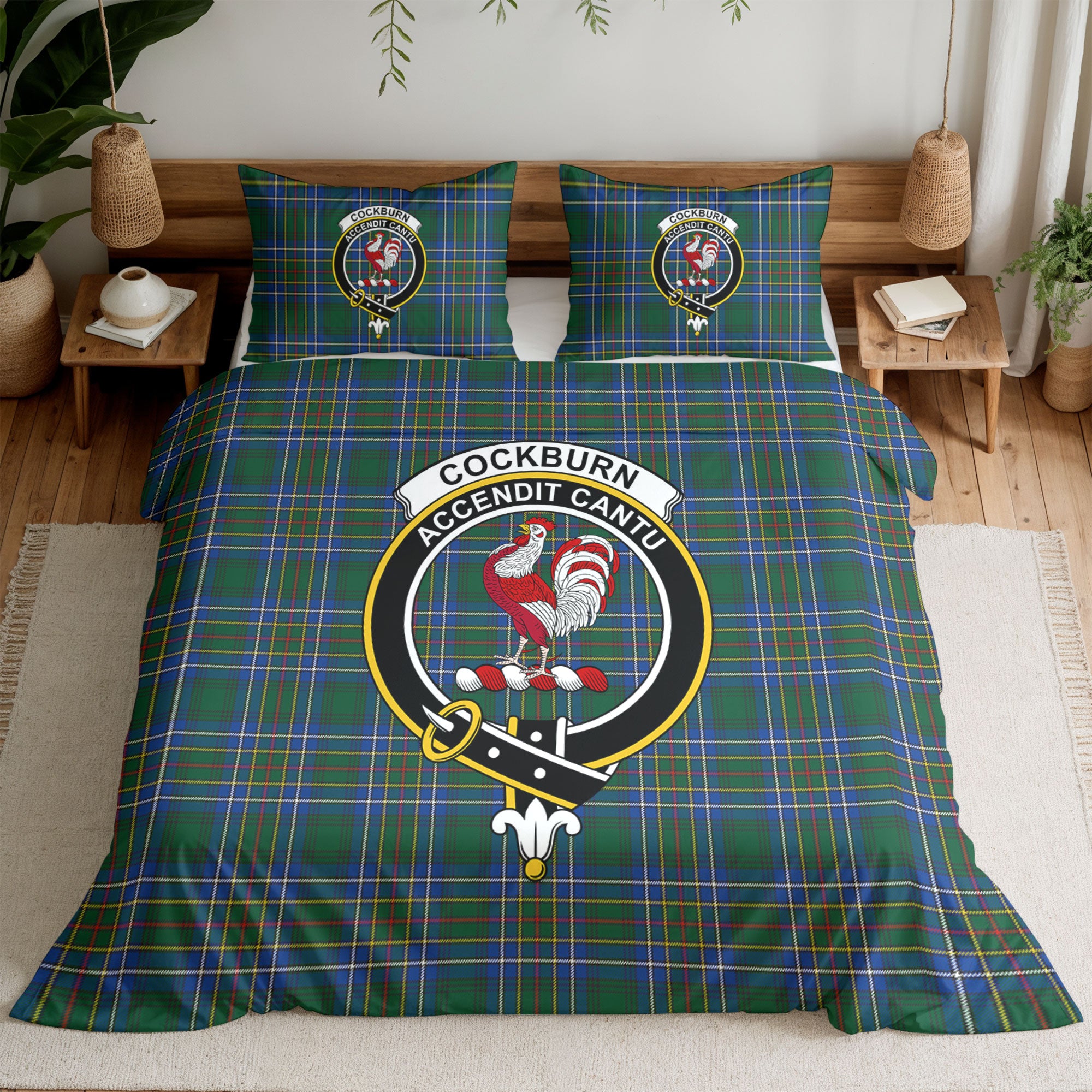 Cockburn Ancient Tartan Crest Bedding Set