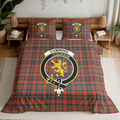 Cumming Hunting Weathered Tartan Crest Bedding Set