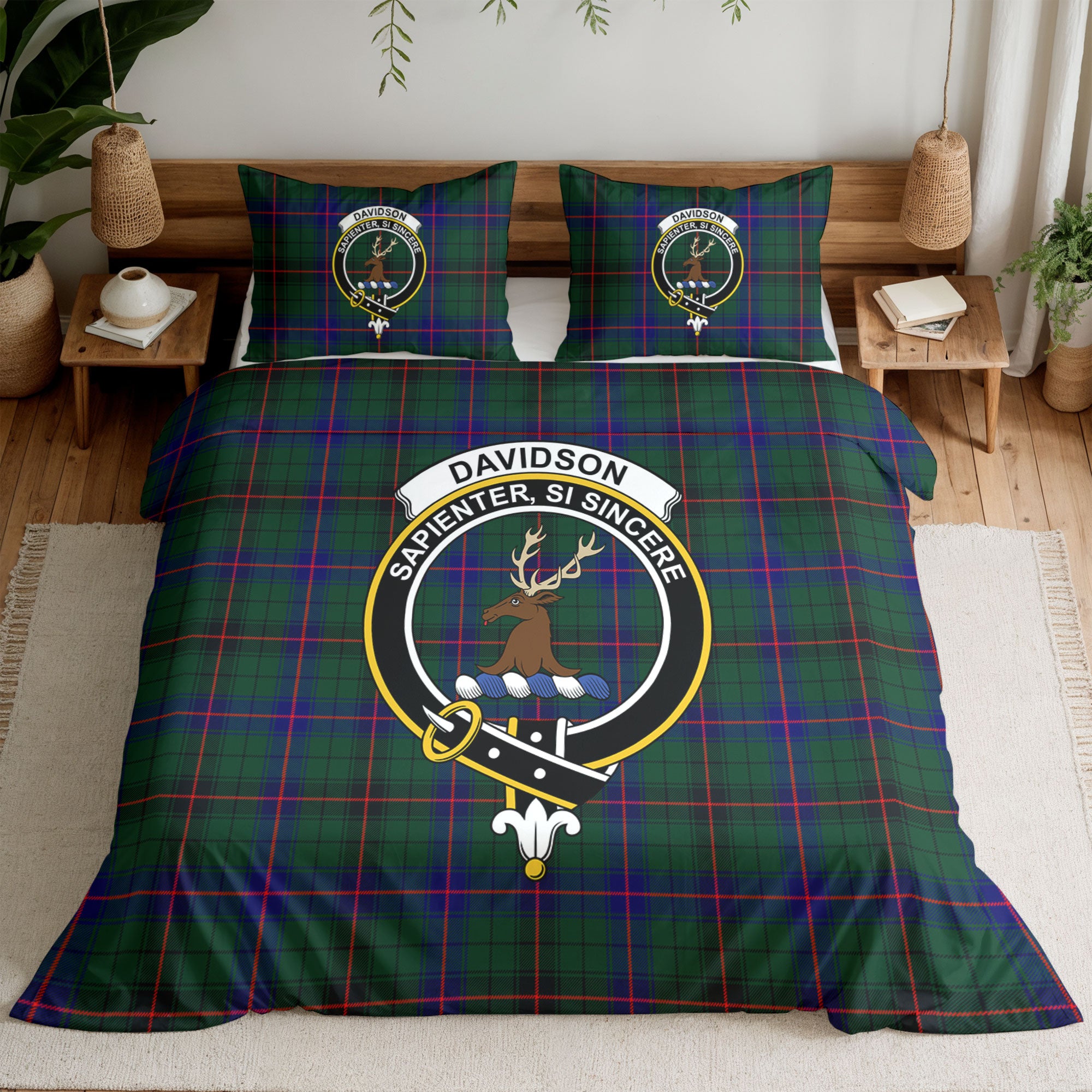 Davidson Modern Tartan Crest Bedding Set