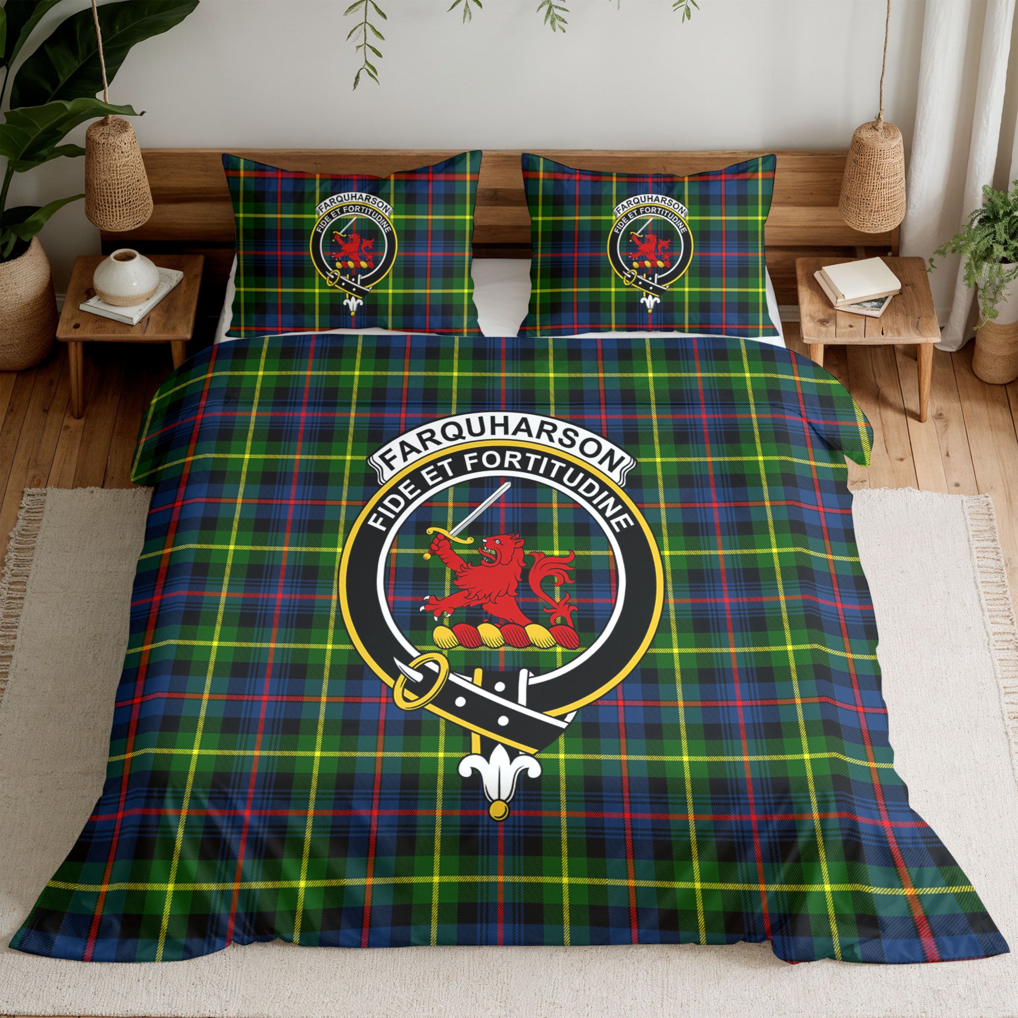Farquharson Modern Tartan Crest Bedding Set