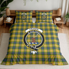 Fraser (of Lovat) Yellow Tartan Crest Bedding Set