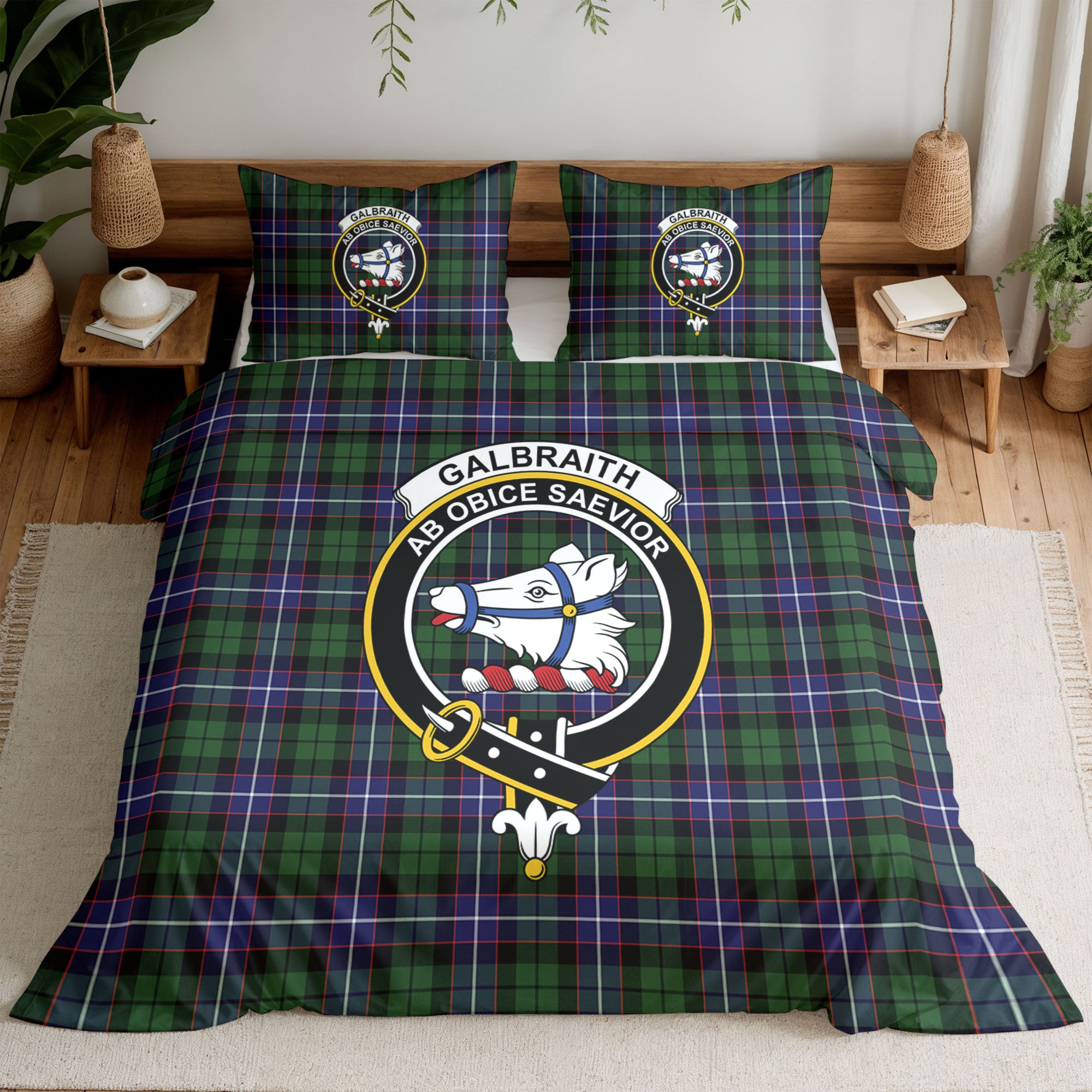 Galbraith Modern Tartan Crest Bedding Set