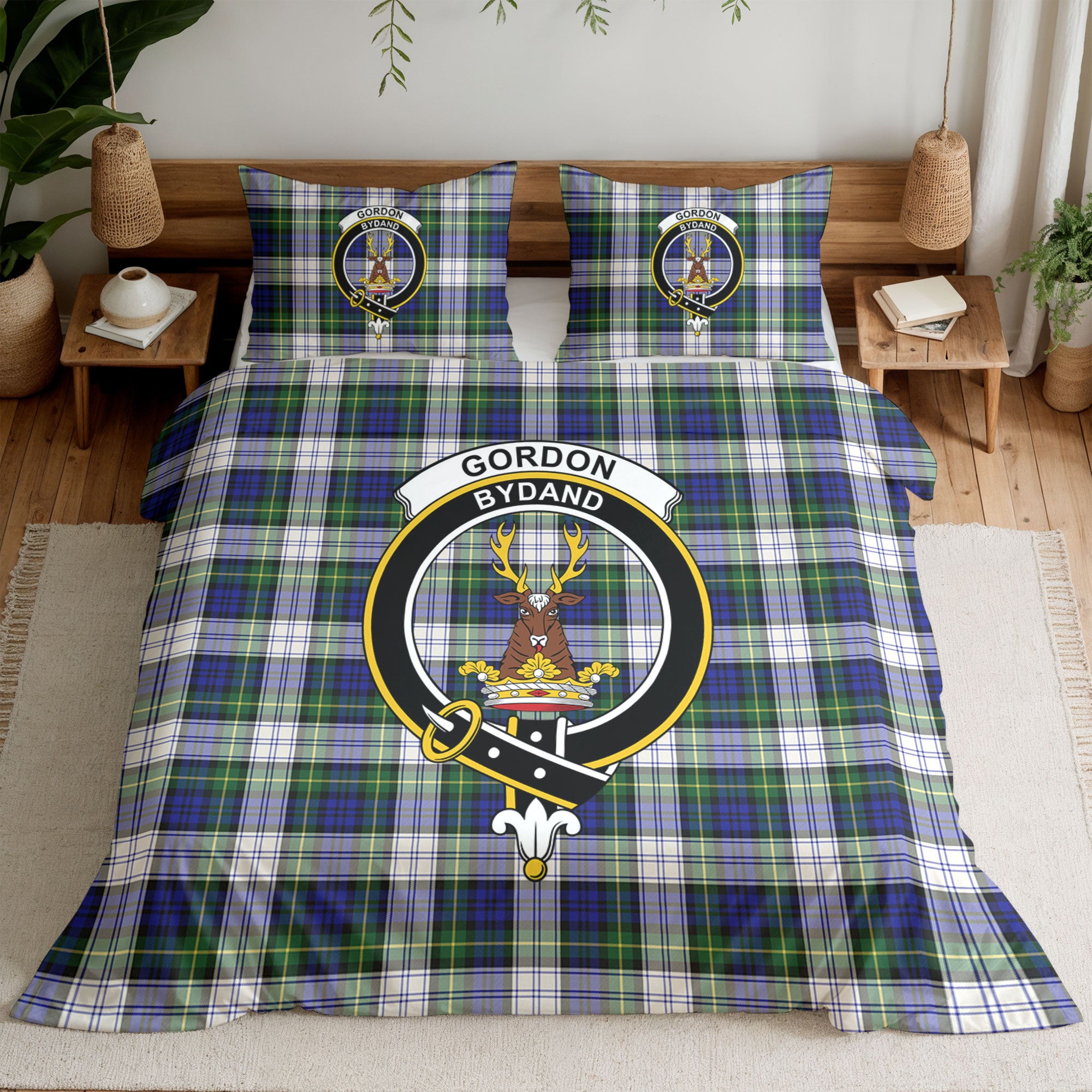 Gordon Dress Modern Tartan Crest Bedding Set