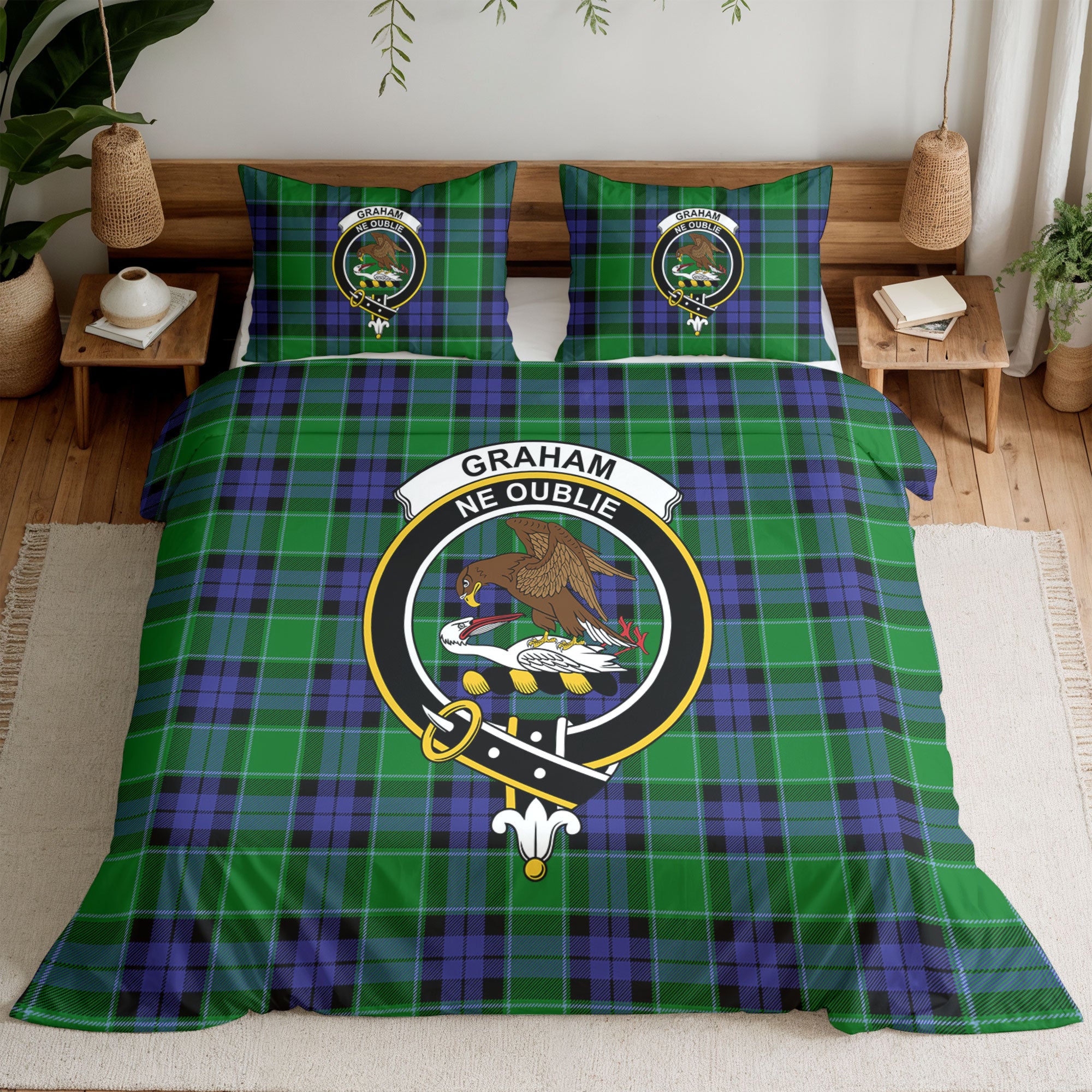 Graham of Menteith Modern Tartan Crest Bedding Set