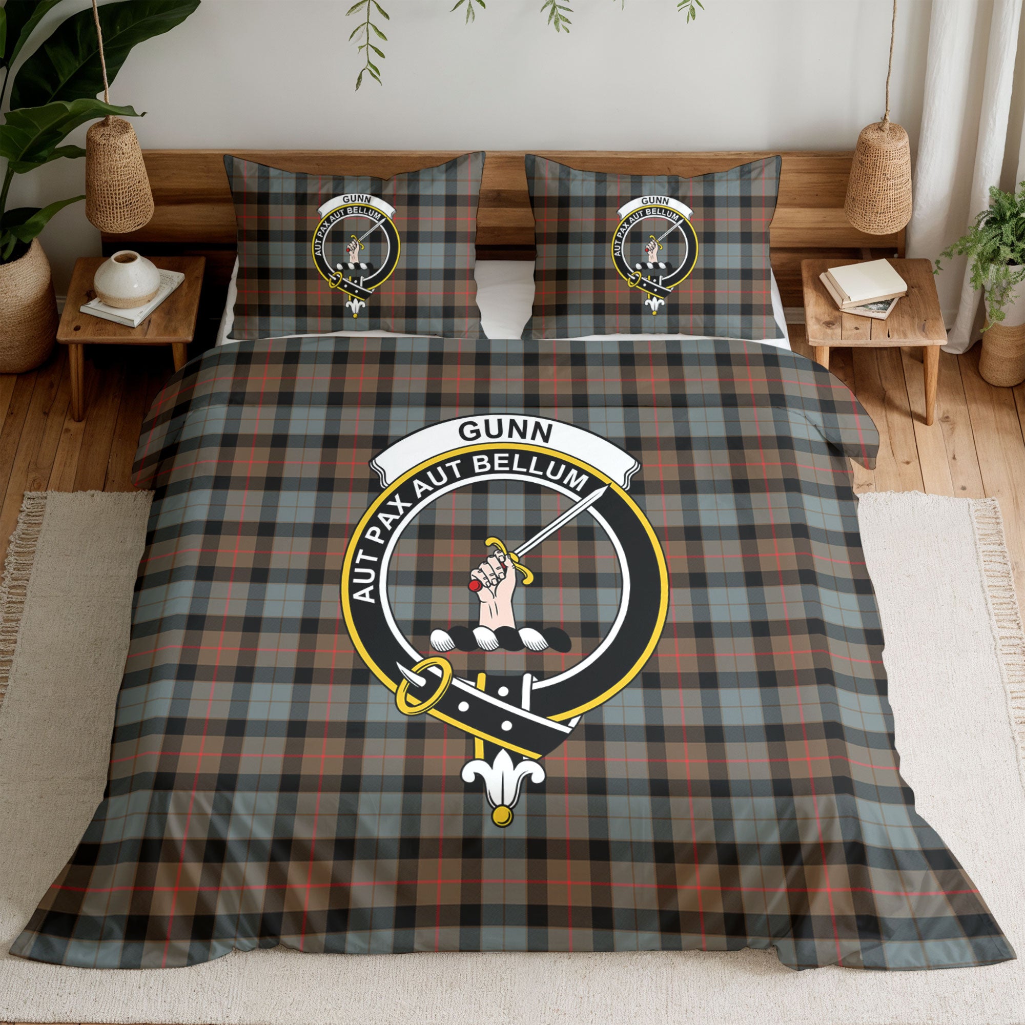 Gunn Weathered Tartan Crest Bedding Set