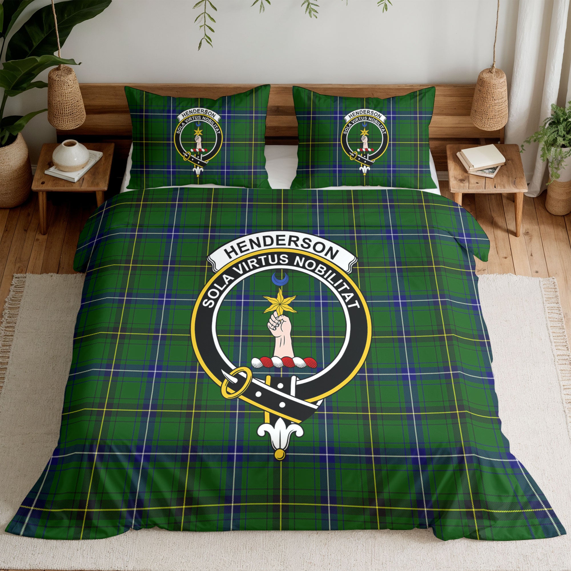 Henderson Modern Tartan Crest Bedding Set