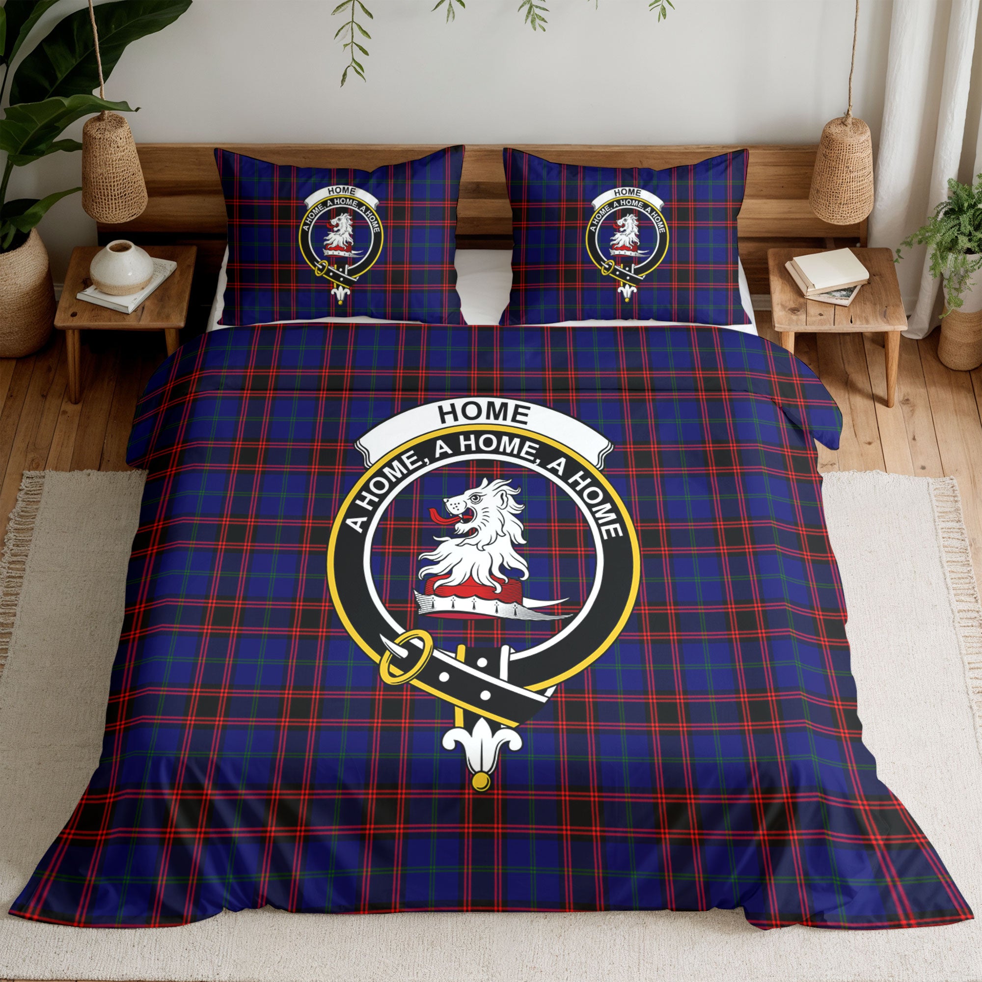 Home Modern Tartan Crest Bedding Set