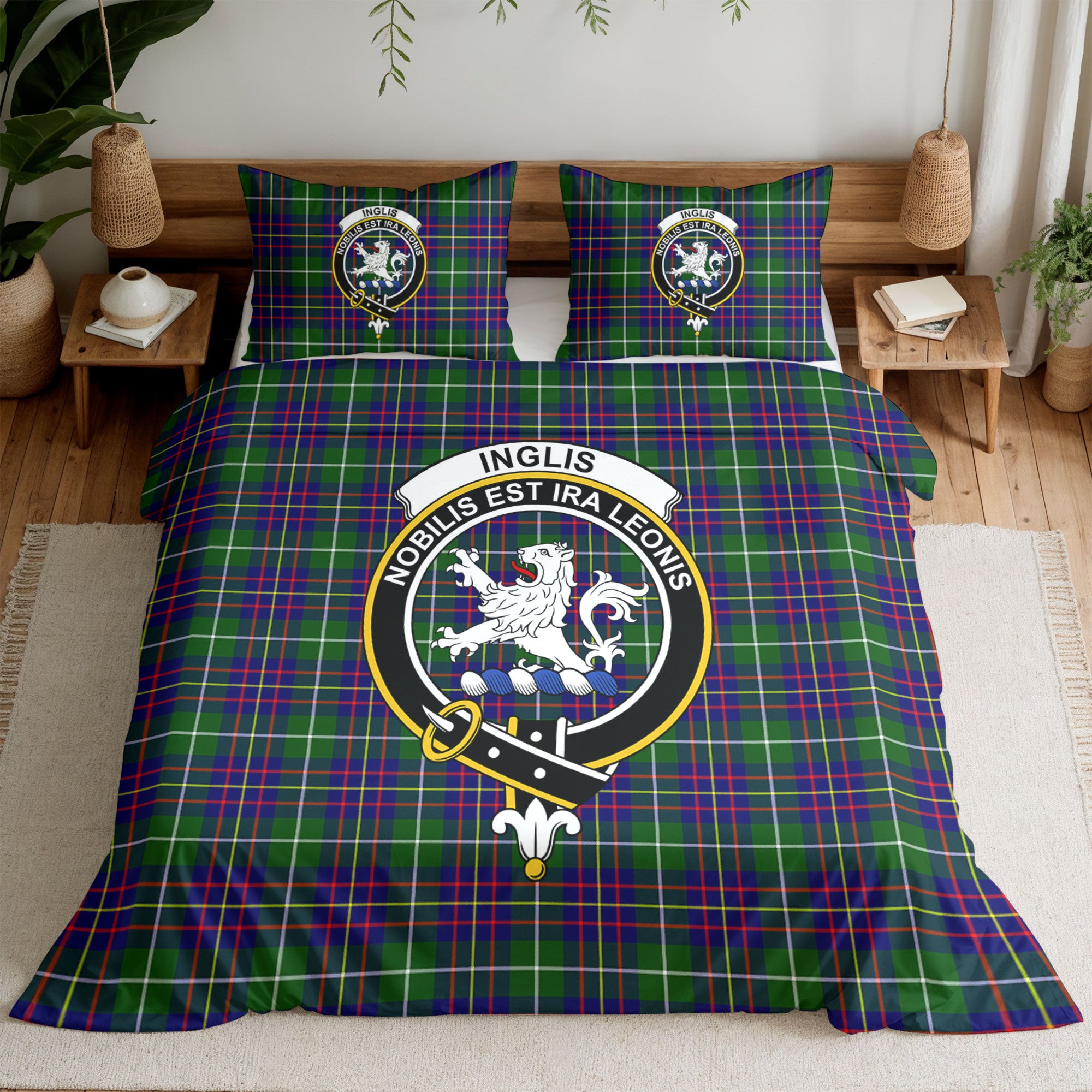Inglis Modern Tartan Crest Bedding Set