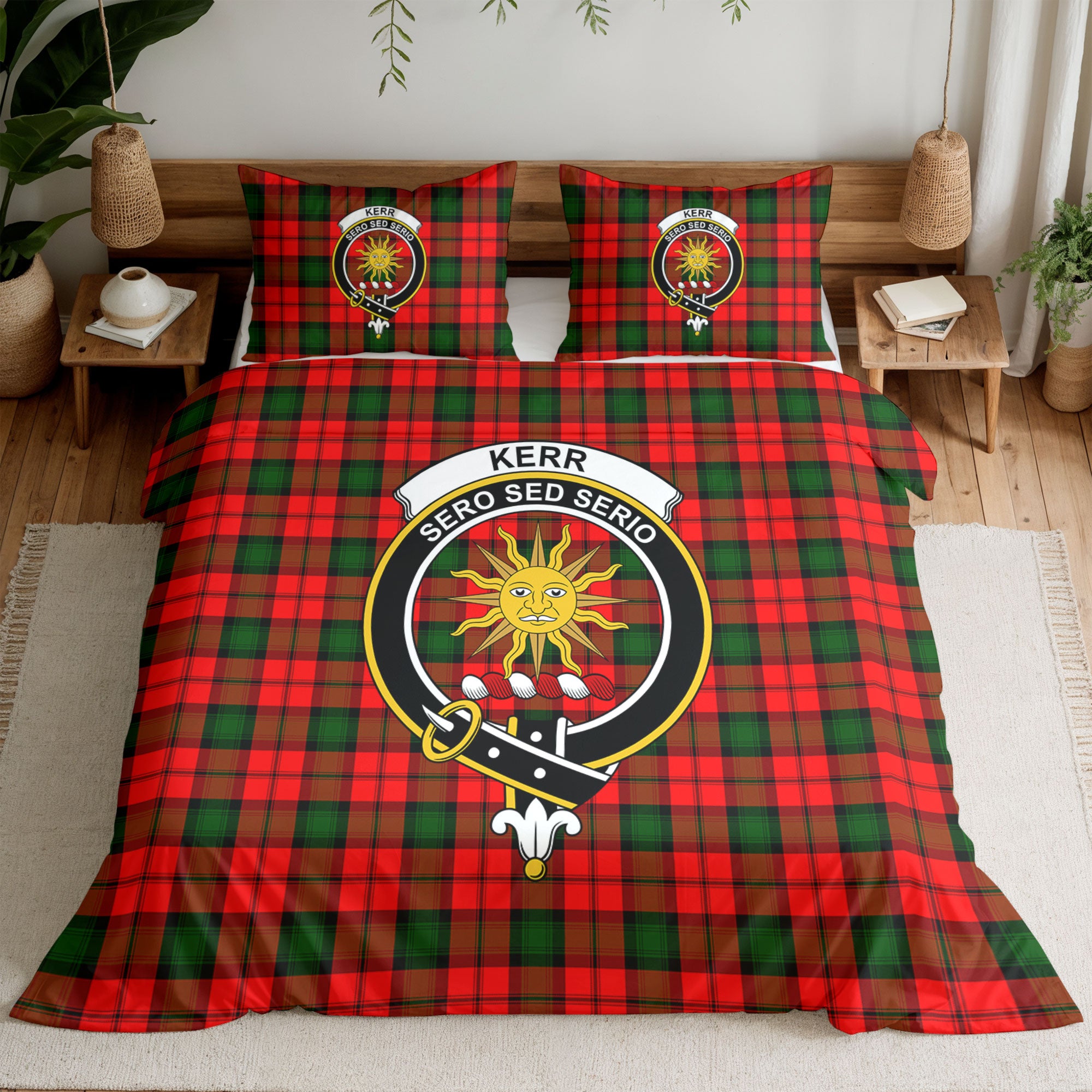 Kerr Modern Tartan Crest Bedding Set