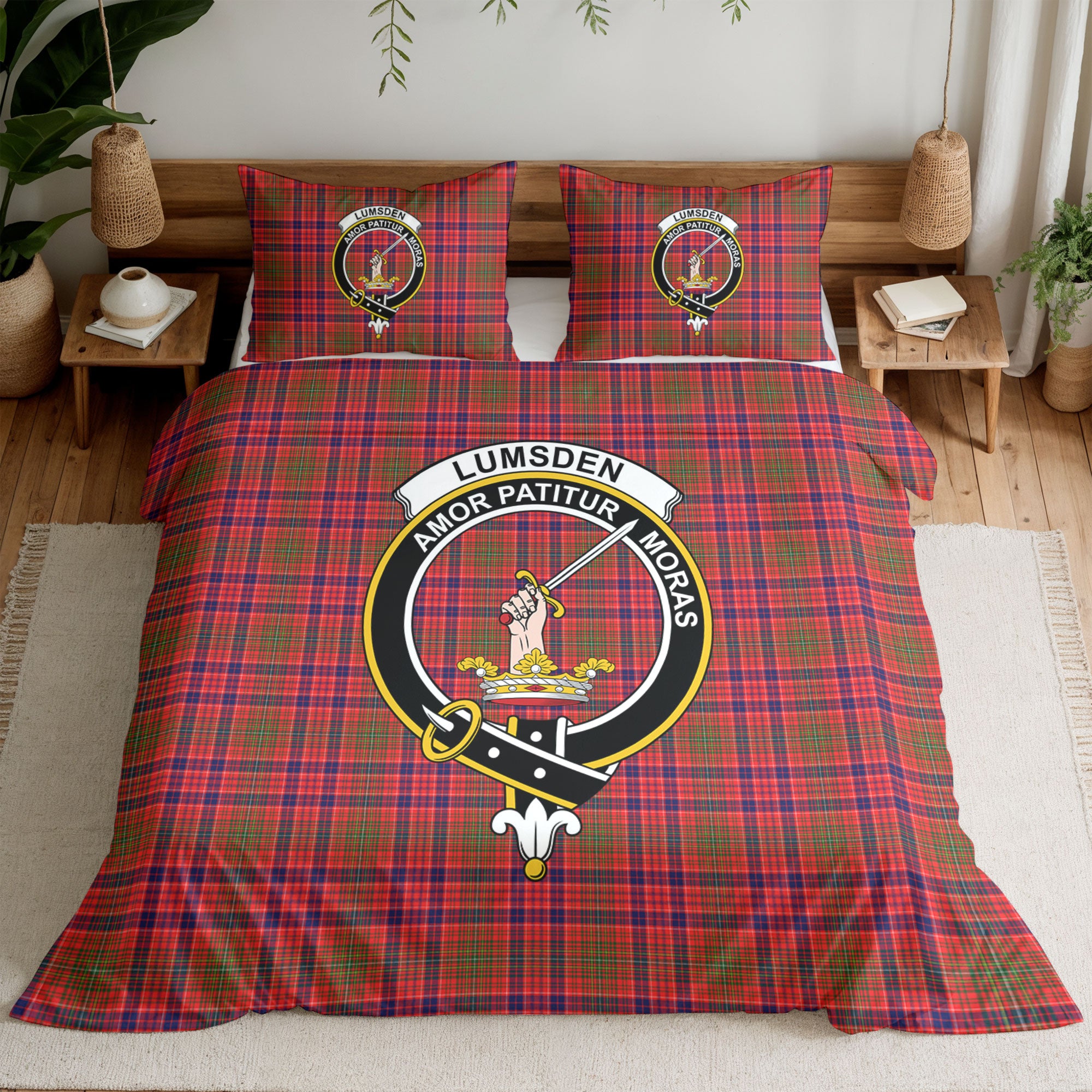 Lumsden Modern Tartan Crest Bedding Set