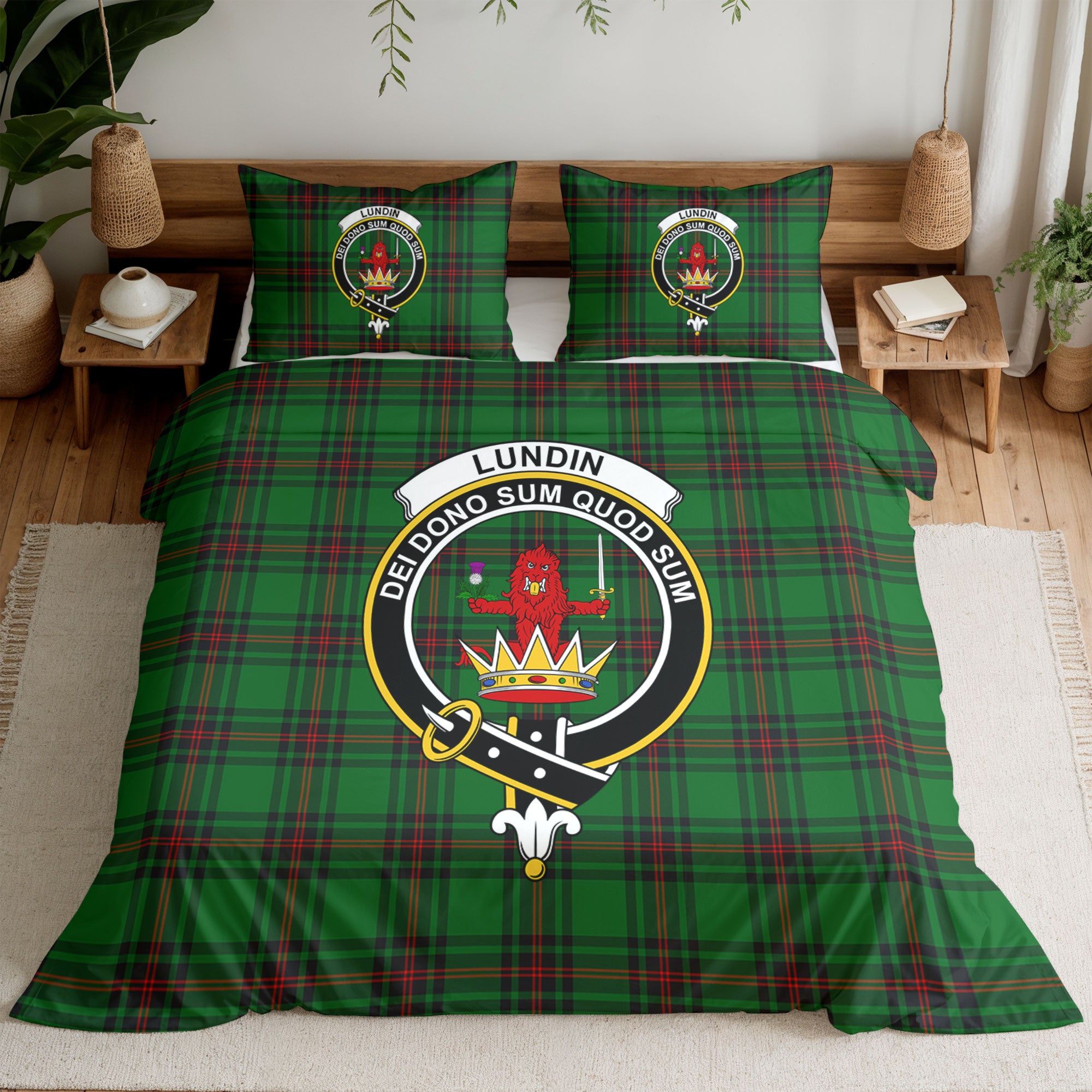 Lundin Tartan Crest Bedding Set