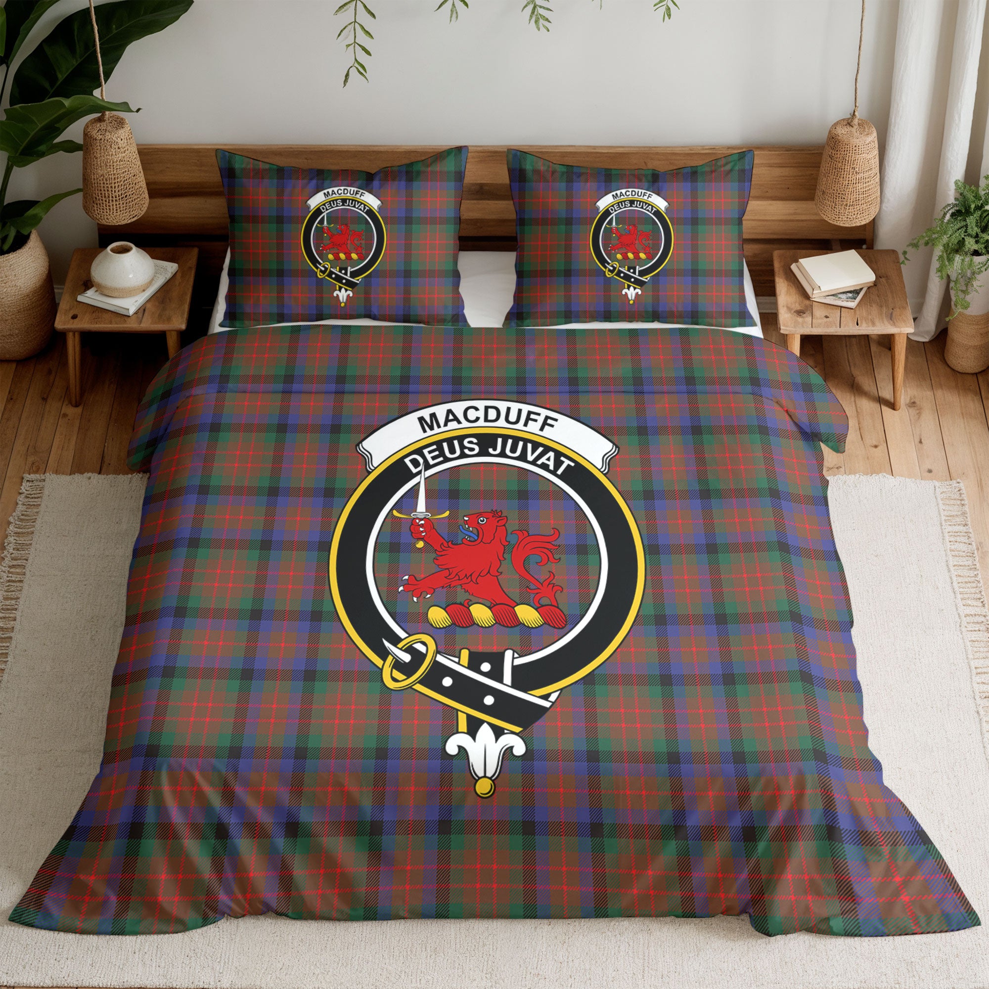 MacDuff Hunting Modern Tartan Crest Bedding Set
