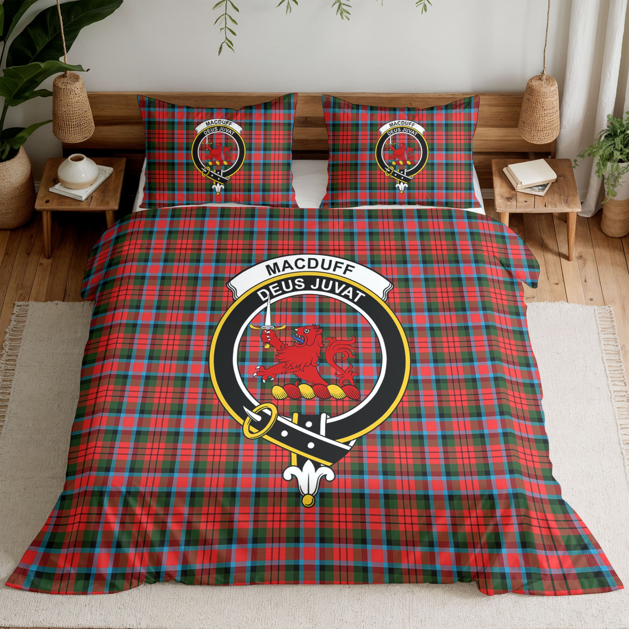 MacDuff Modern Tartan Crest Bedding Set