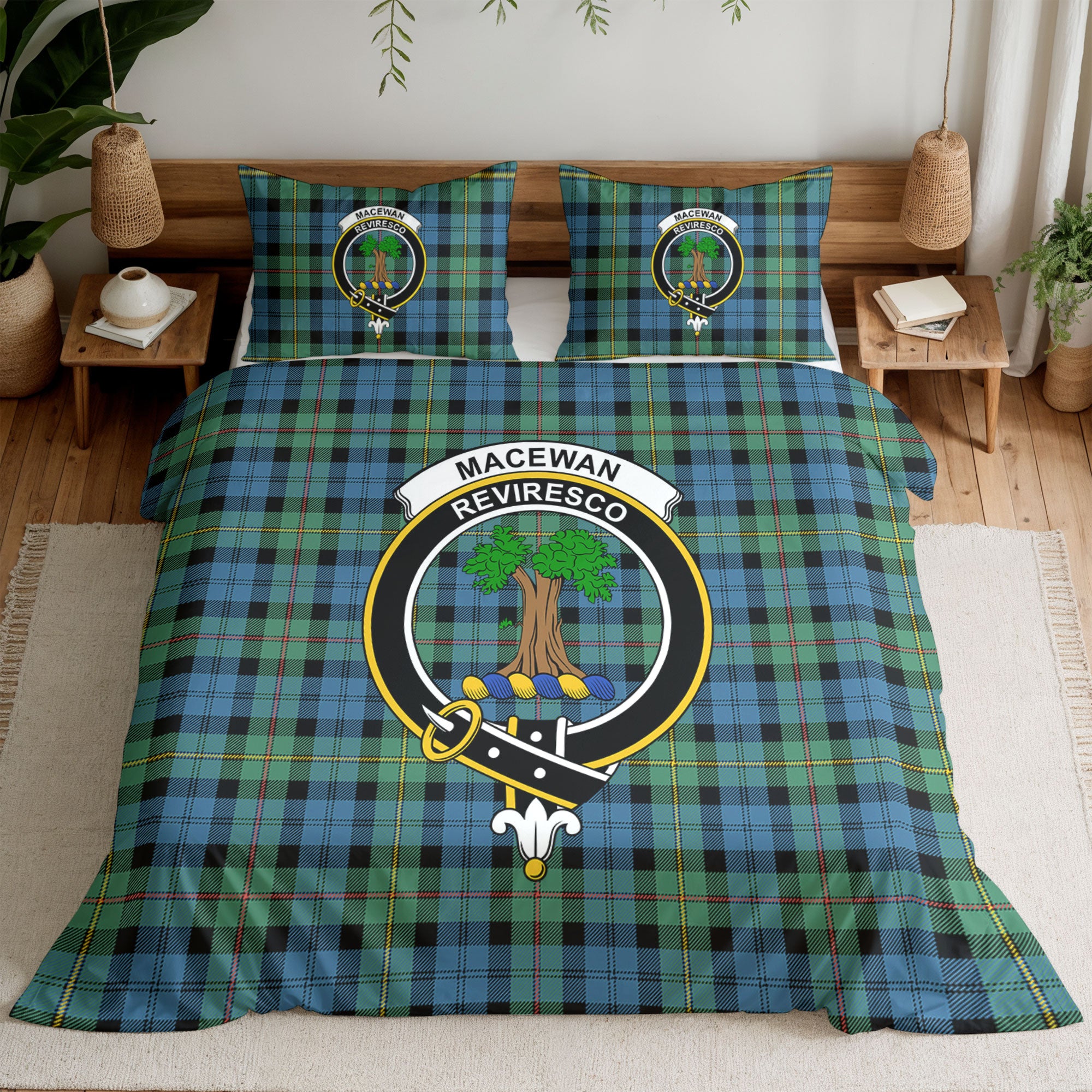 MacEwan Ancient Tartan Crest Bedding Set