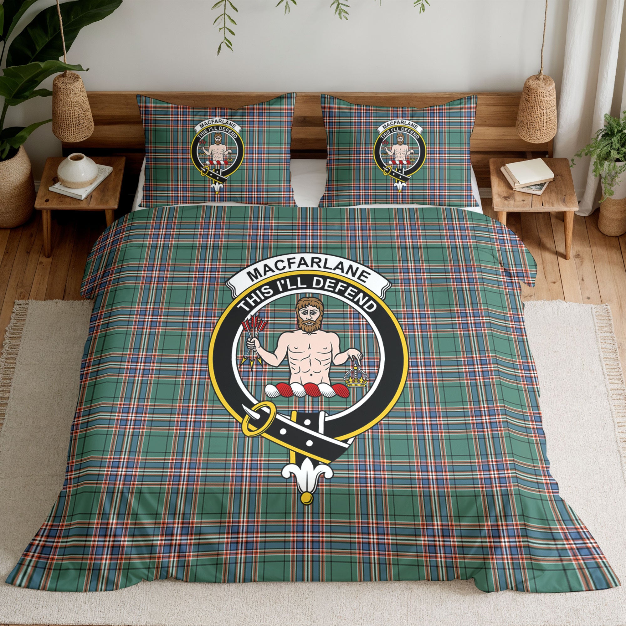 MacFarlane Hunting Ancient Tartan Crest Bedding Set