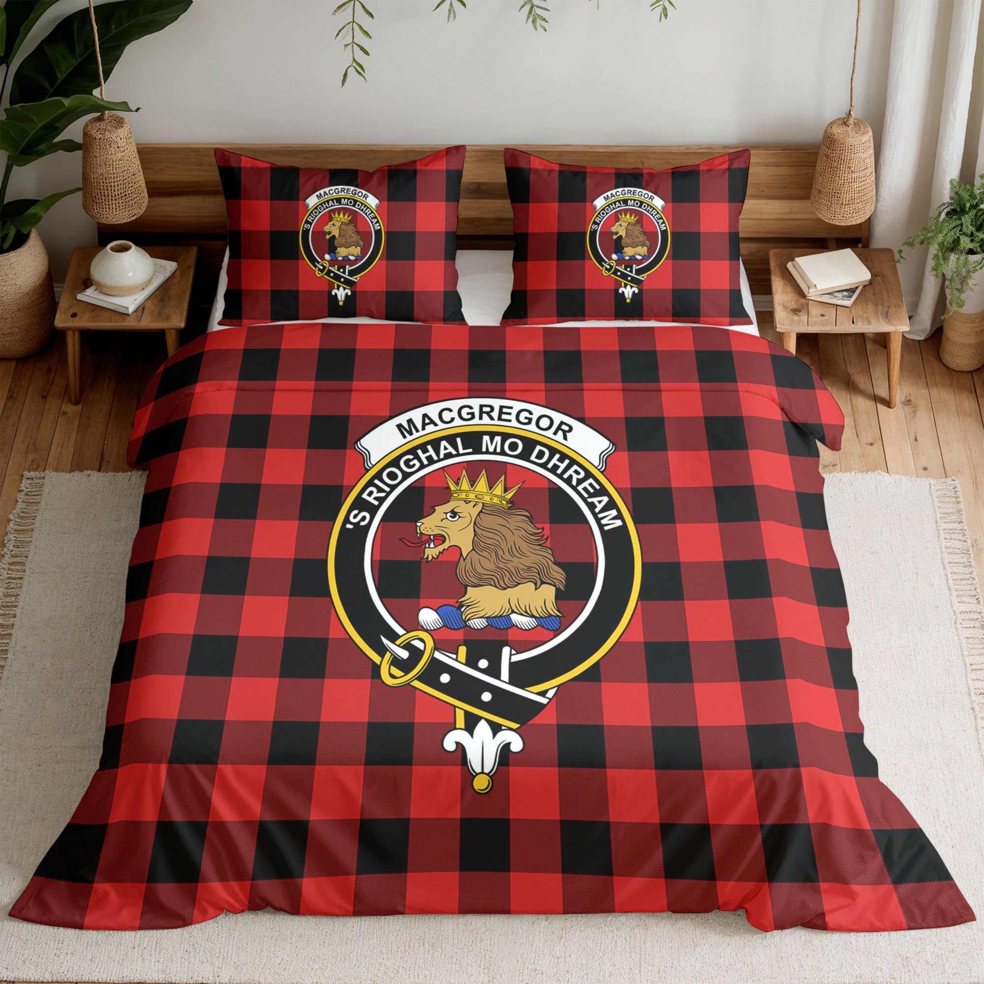 MacGregor Rob Roy Modern Tartan Crest Bedding Set