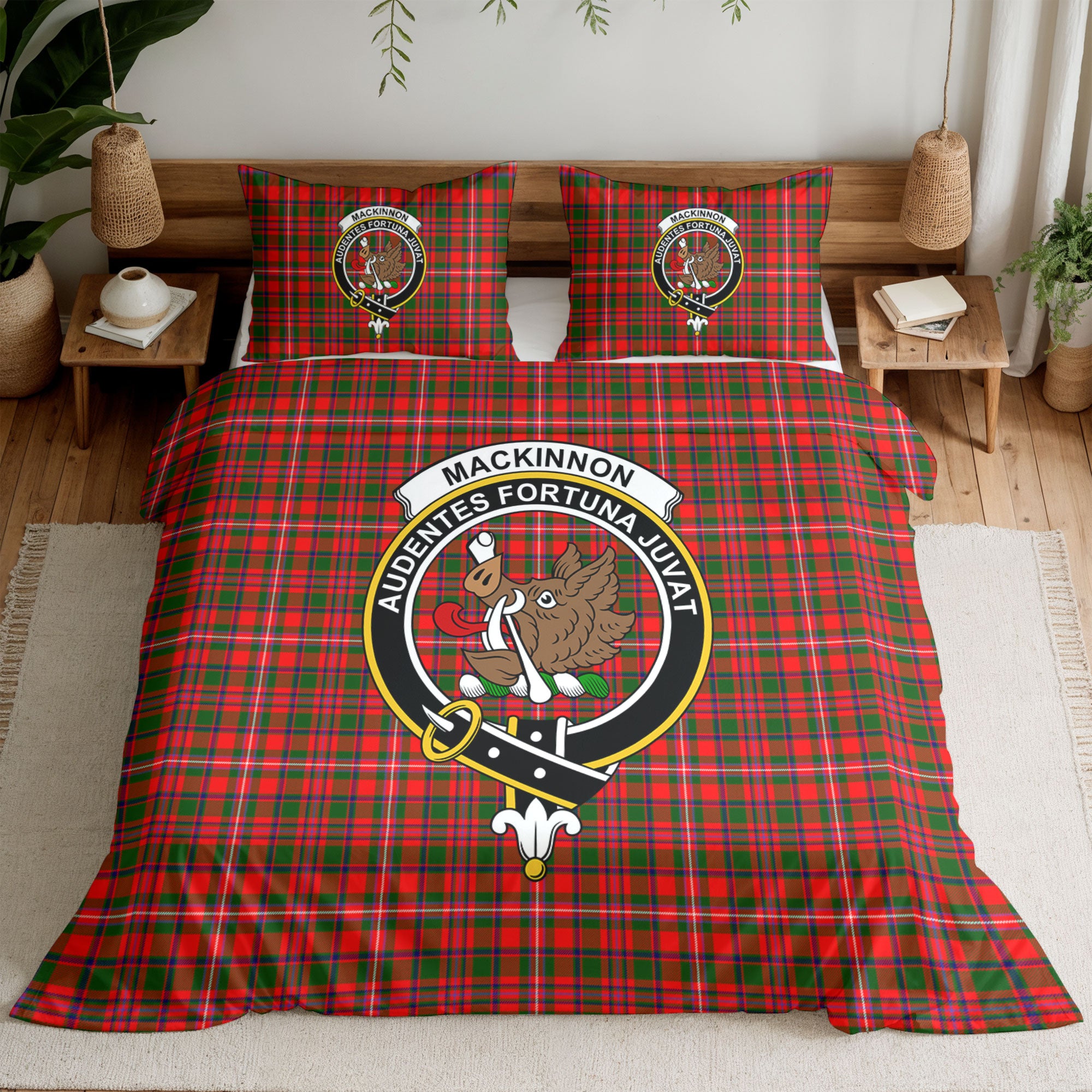 MacKinnon Modern Tartan Crest Bedding Set