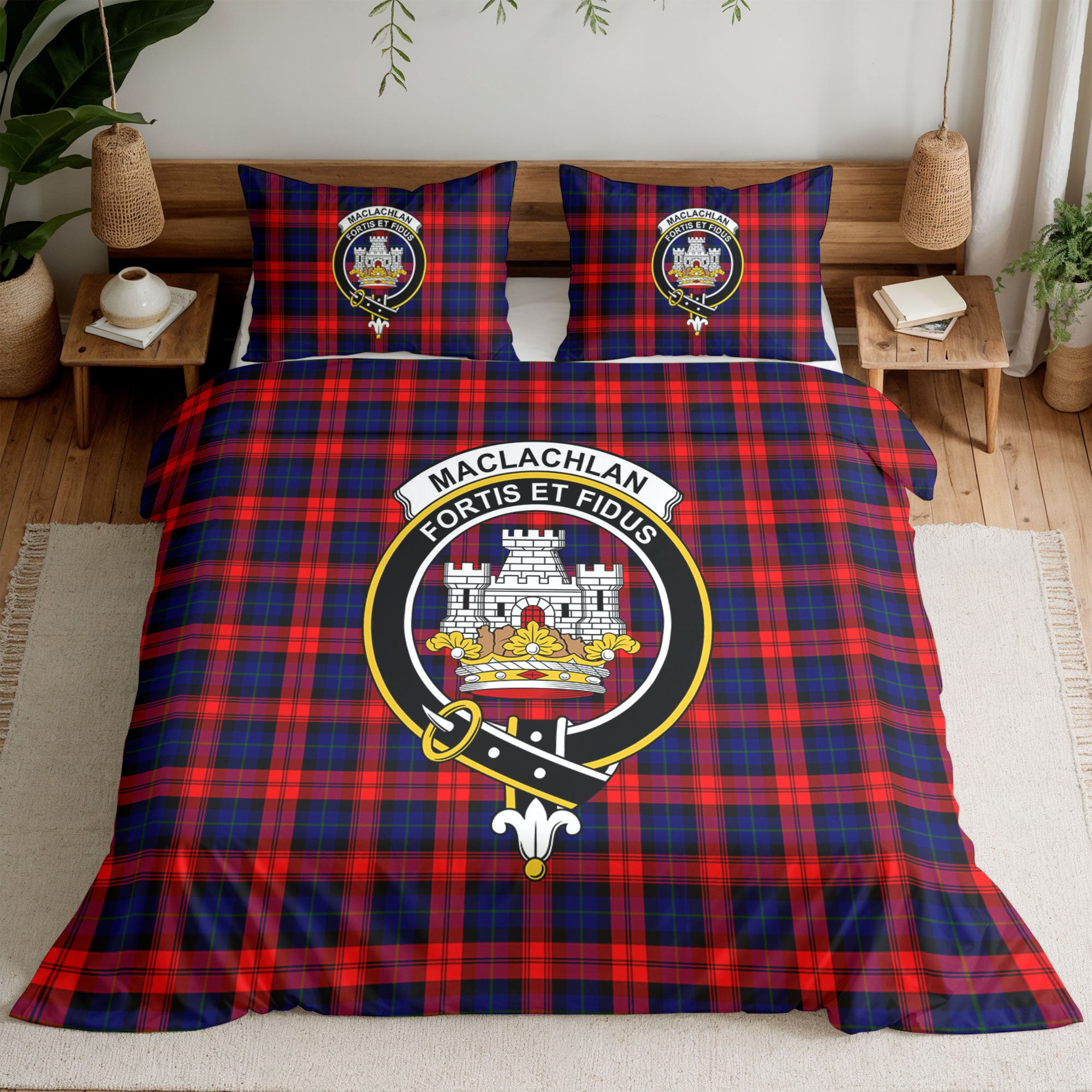 MacLachlan Modern Tartan Crest Bedding Set