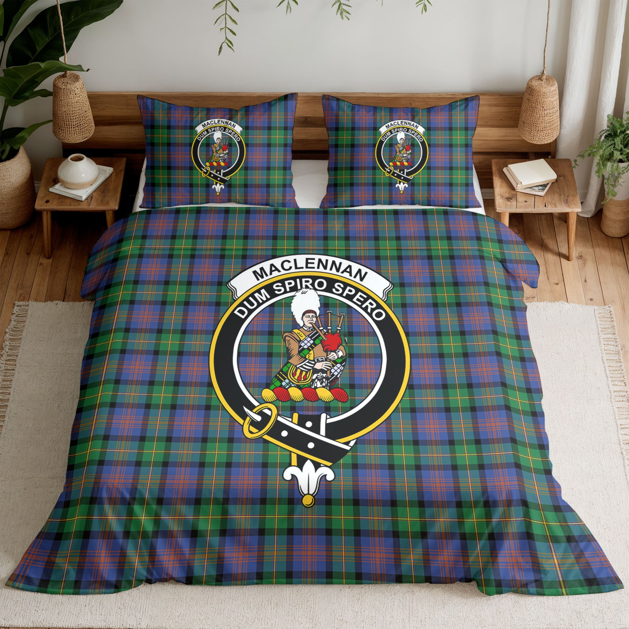 MacLennan Ancient Tartan Crest Bedding Set