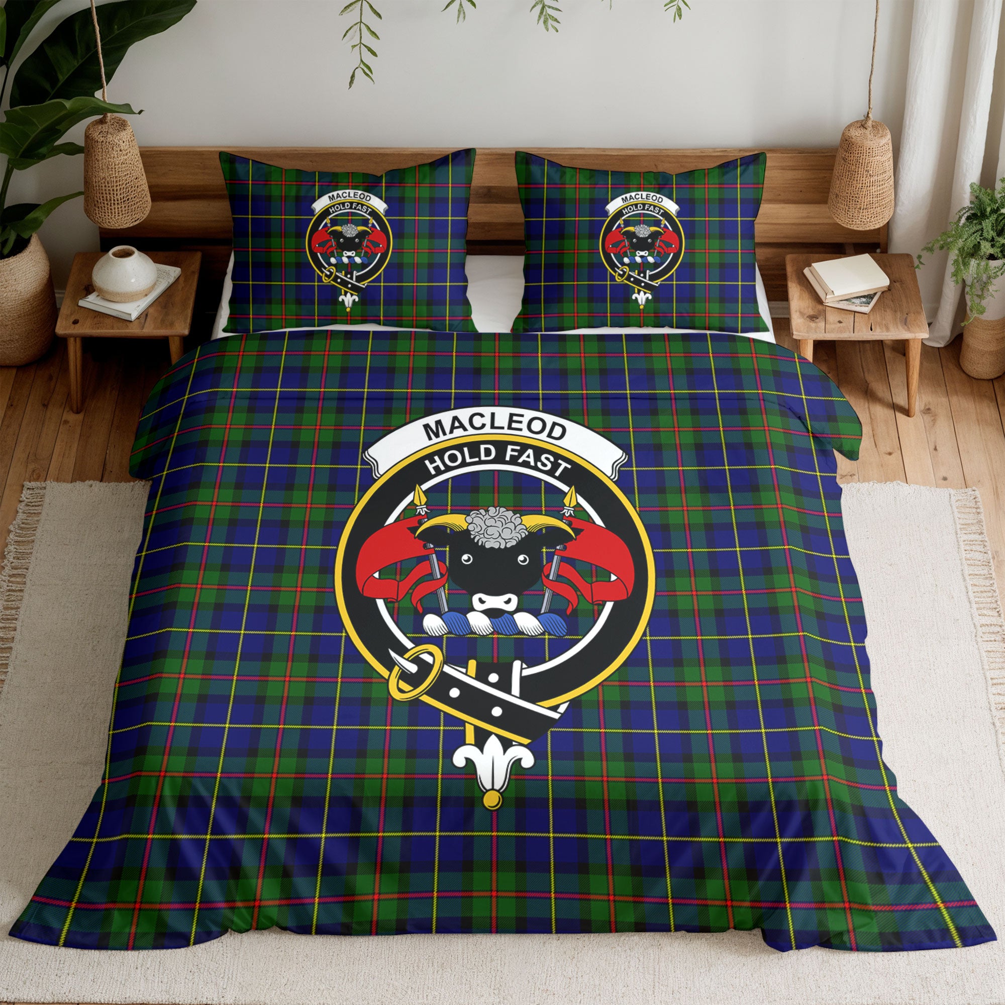 MacLeod of Harris Modern Tartan Crest Bedding Set