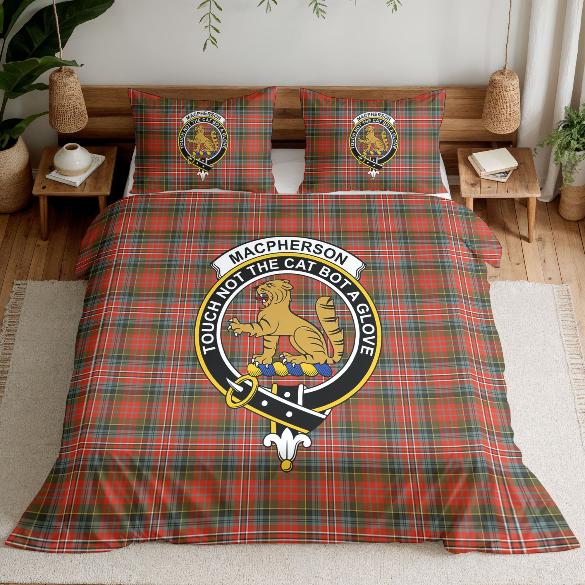 MacPherson Weathered Tartan Crest Bedding Set