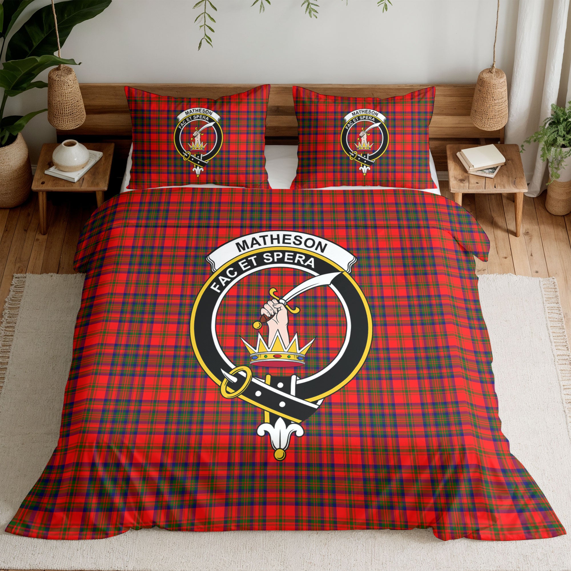 Matheson Modern Tartan Crest Bedding Set
