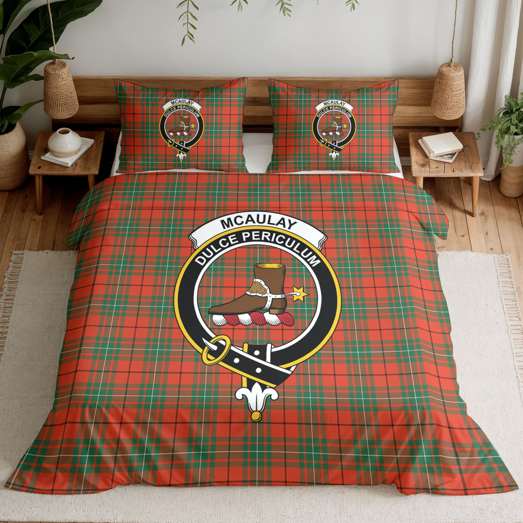 McAulay Ancient Tartan Crest Bedding Set