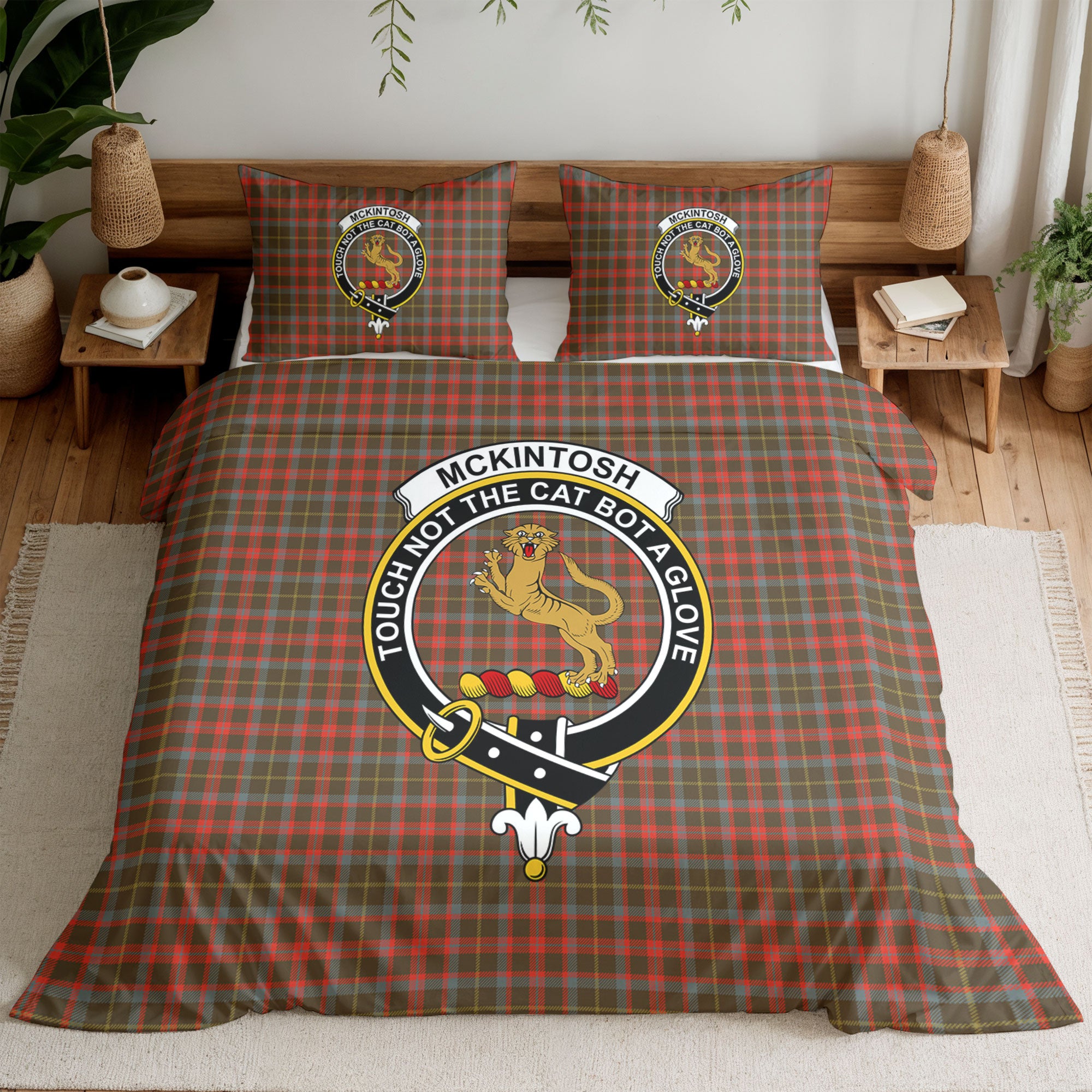 McKintosh Hunting Weathered Tartan Crest Bedding Set