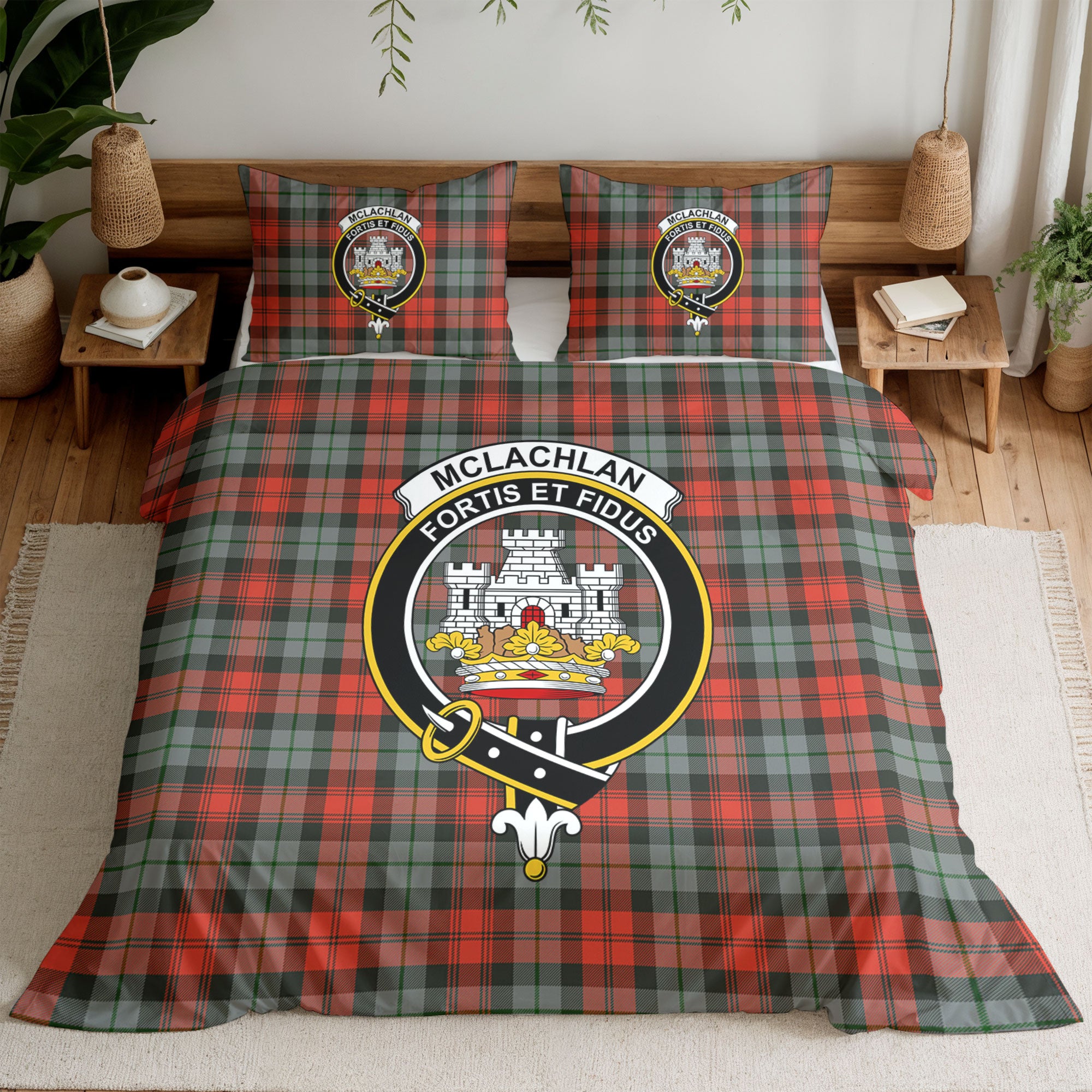 McLachlan Weathered Tartan Crest Bedding Set