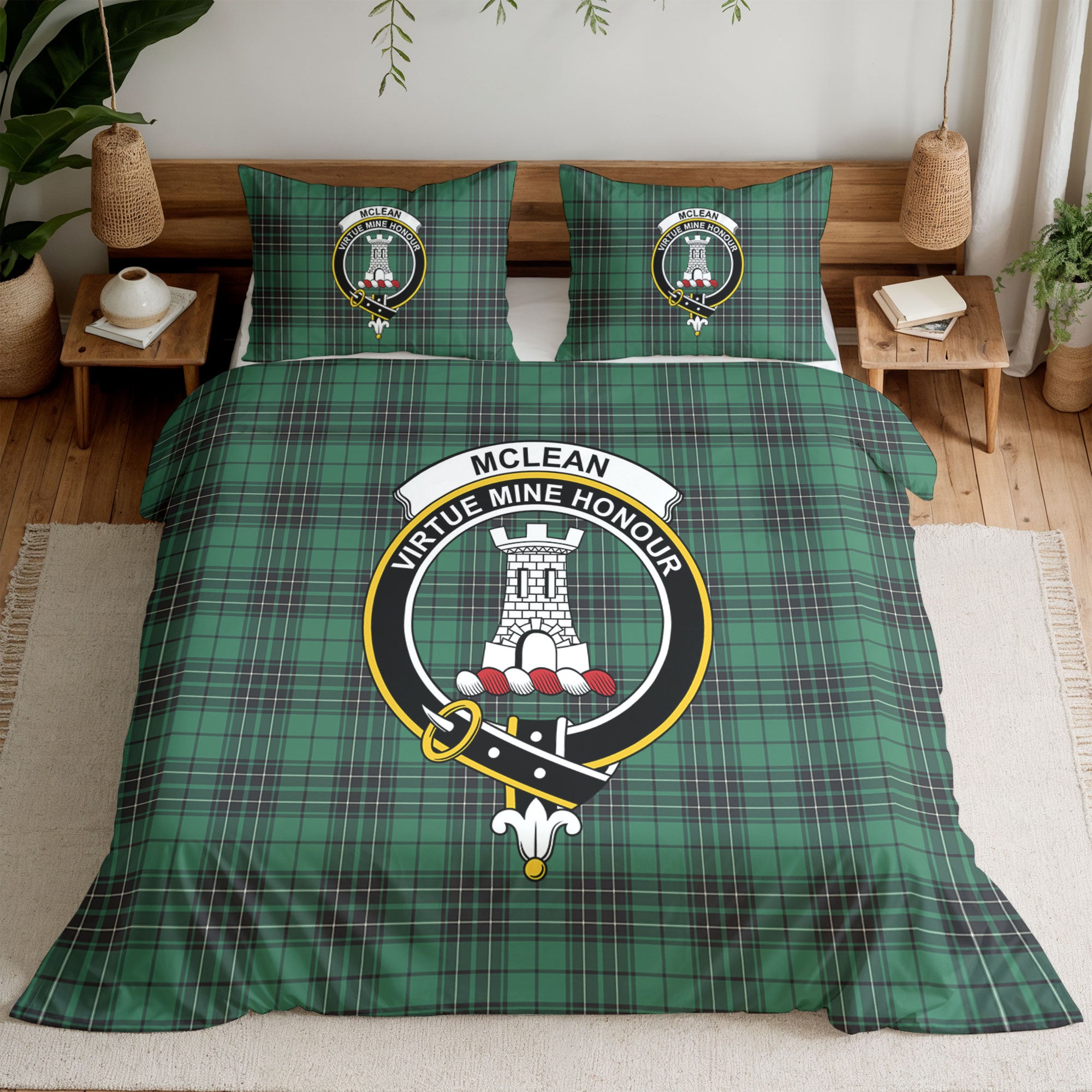 McLean Hunting Ancient Tartan Crest Bedding Set