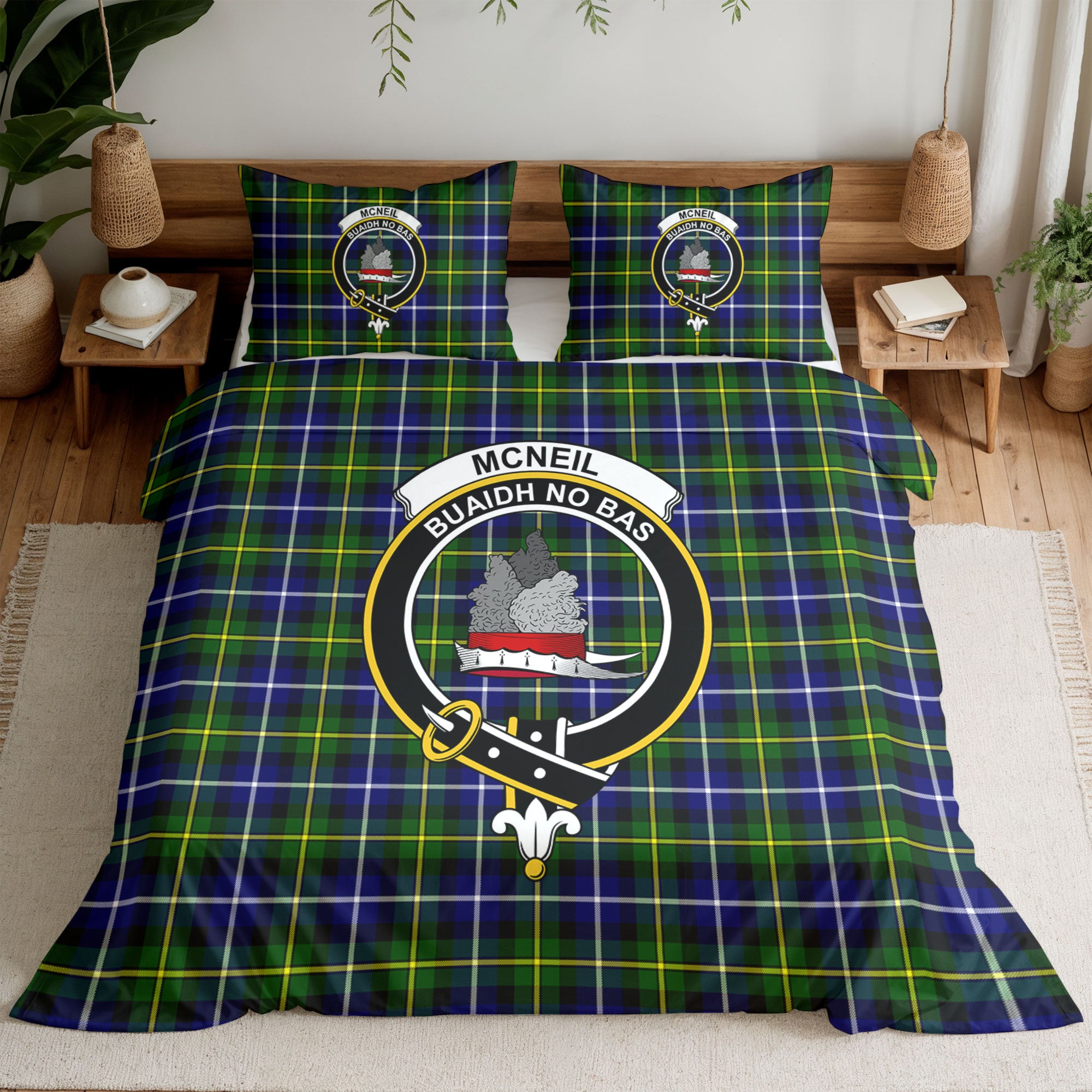 McNeil of Barra Modern Tartan Crest Bedding Set