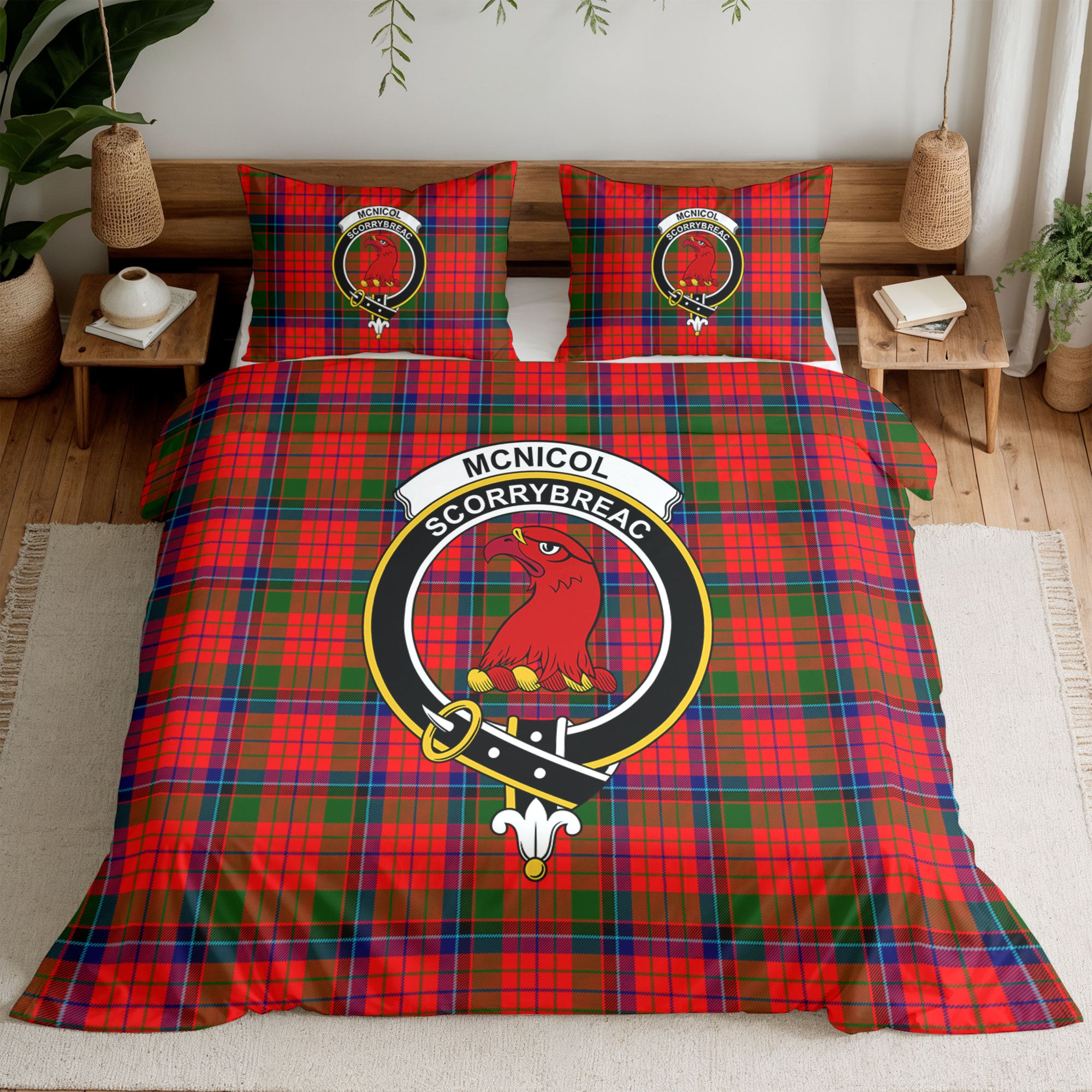 McNicol (of Scorrybreac) Tartan Crest Bedding Set