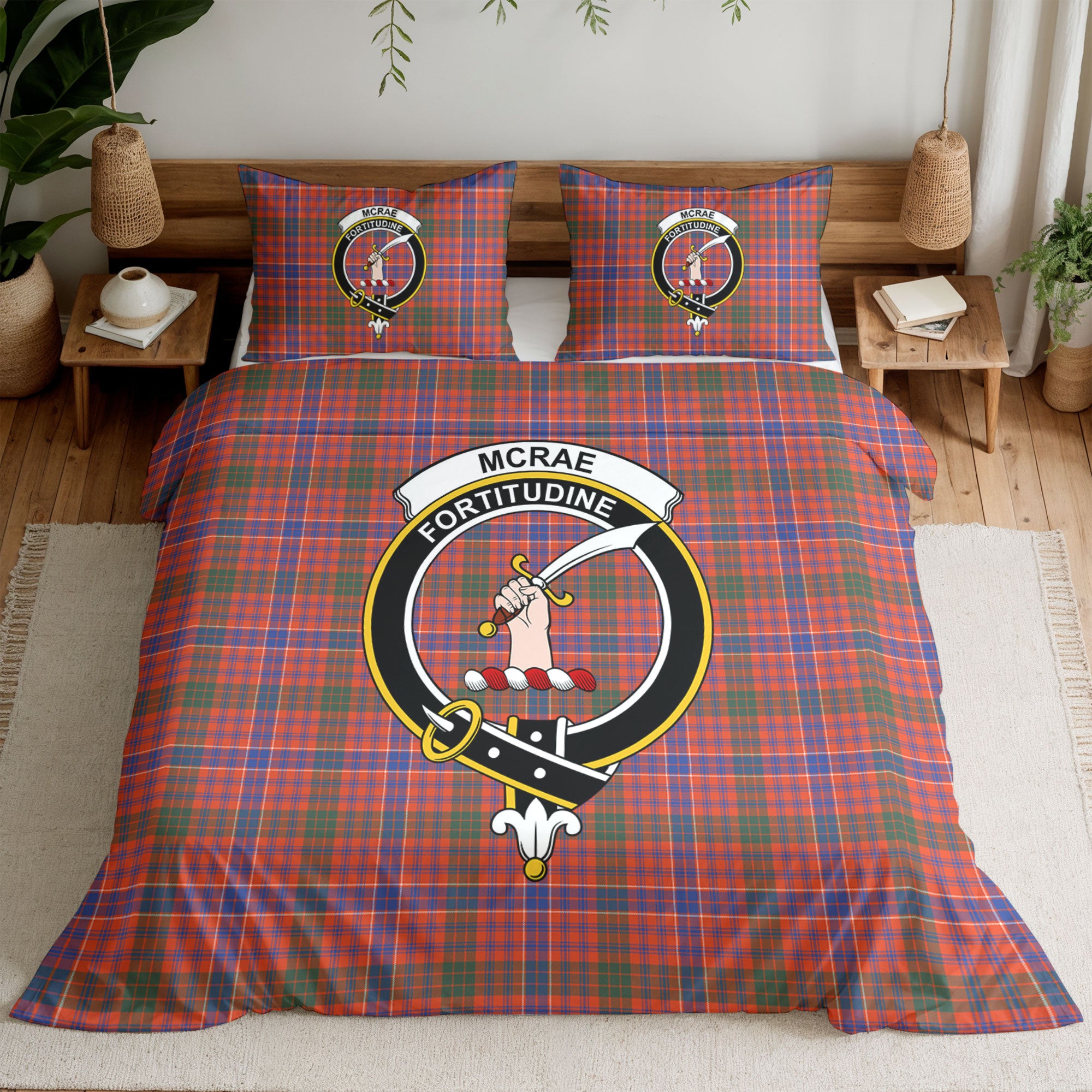 McRae Ancient Tartan Crest Bedding Set