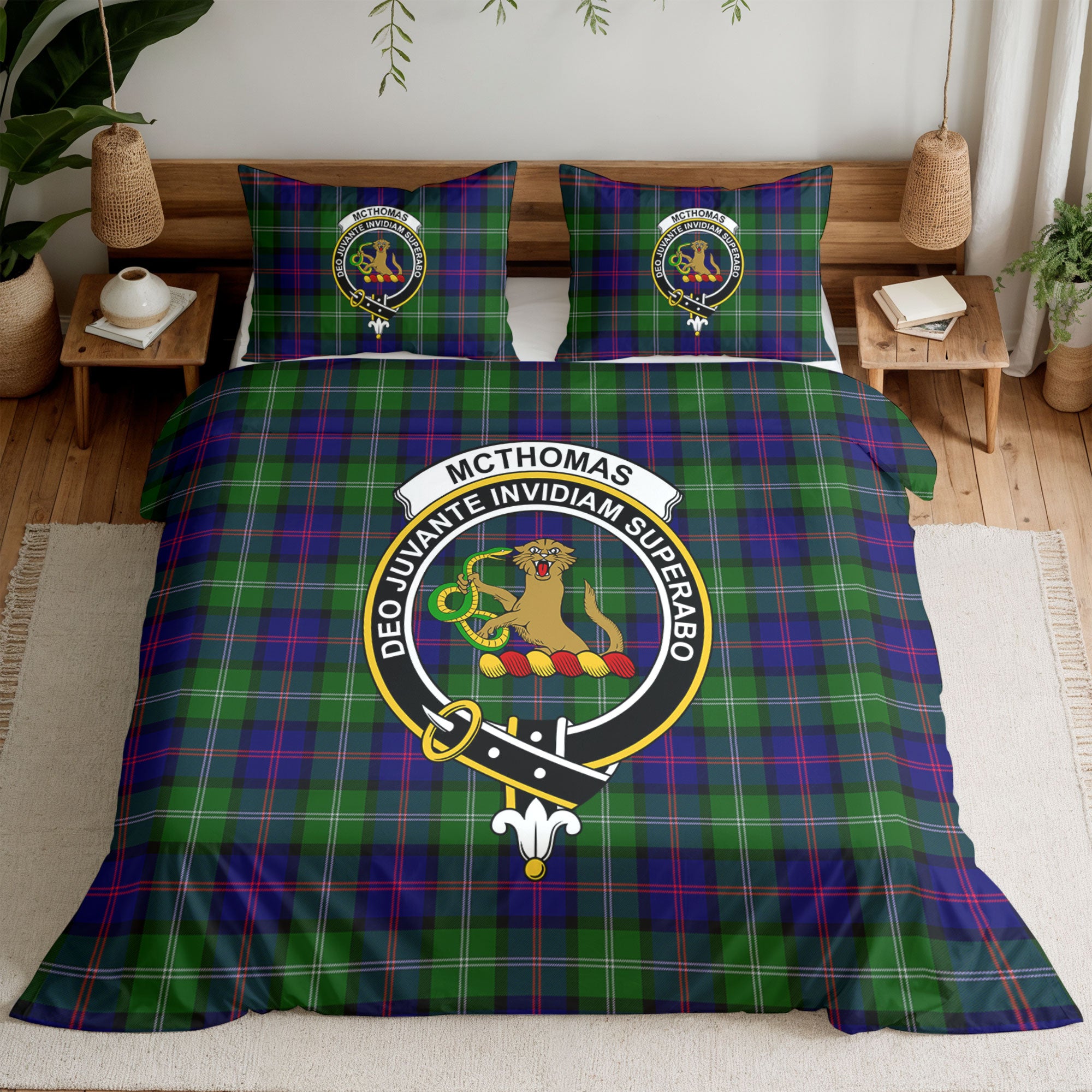 McThomas Modern Tartan Crest Bedding Set