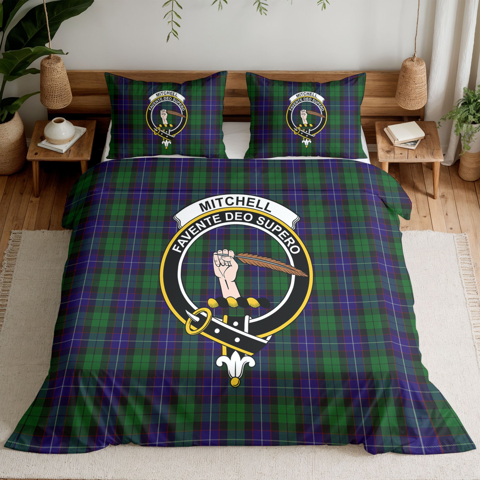 Mitchell Tartan Crest Bedding Set