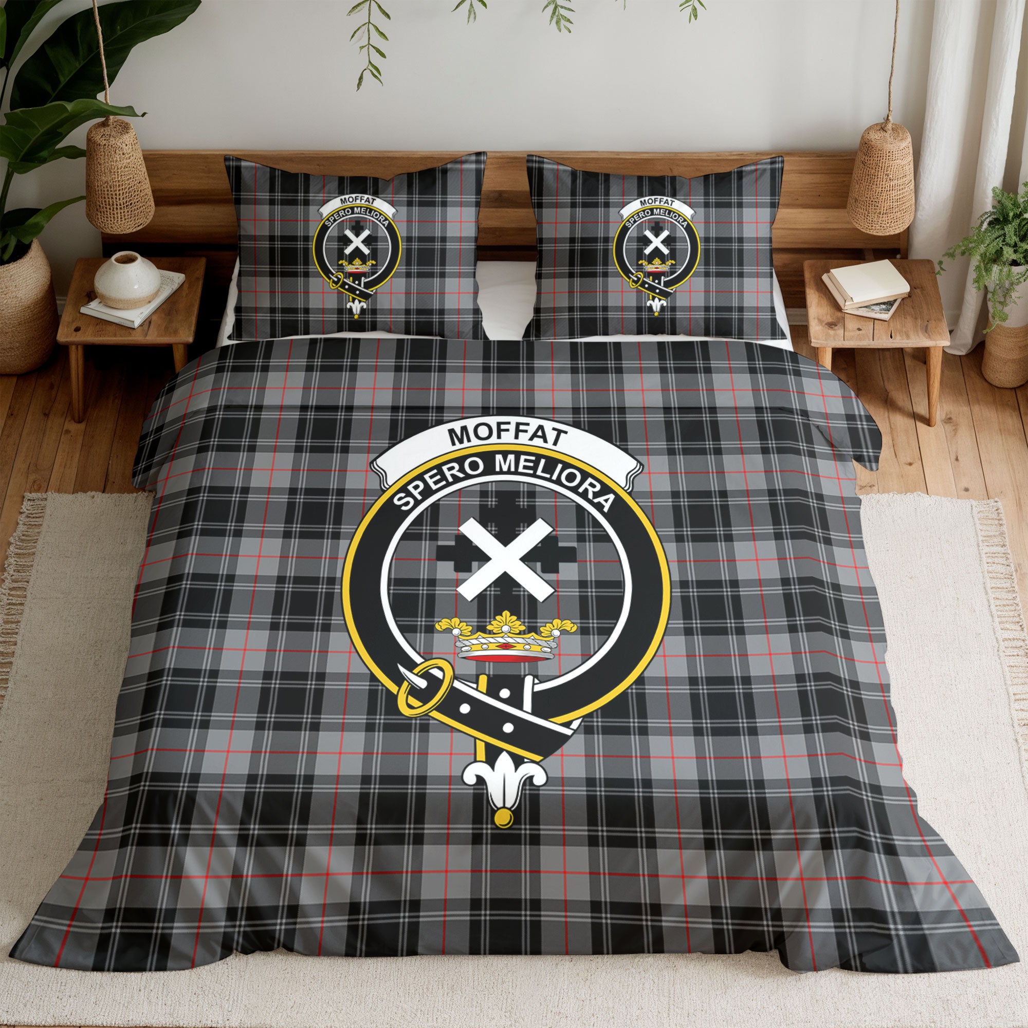 Moffat Modern Tartan Crest Bedding Set