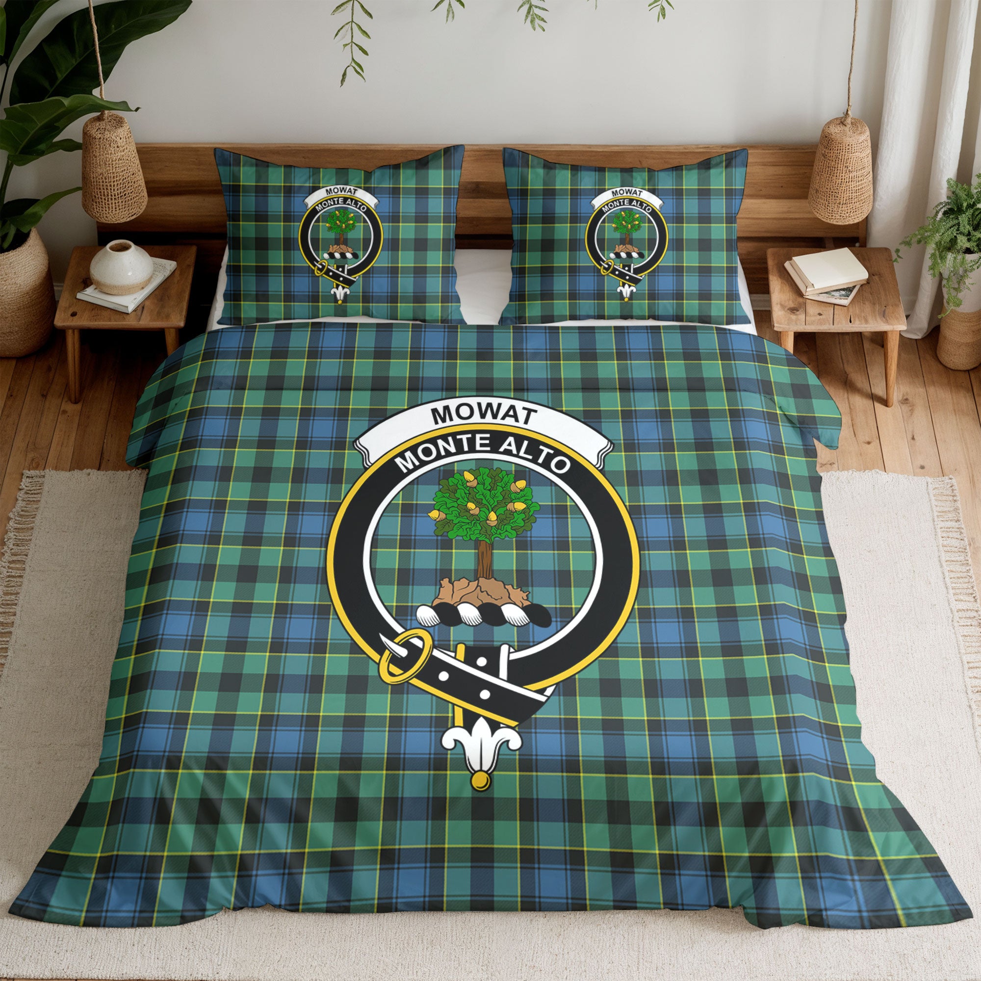 Mowat Ancient Tartan Crest Bedding Set