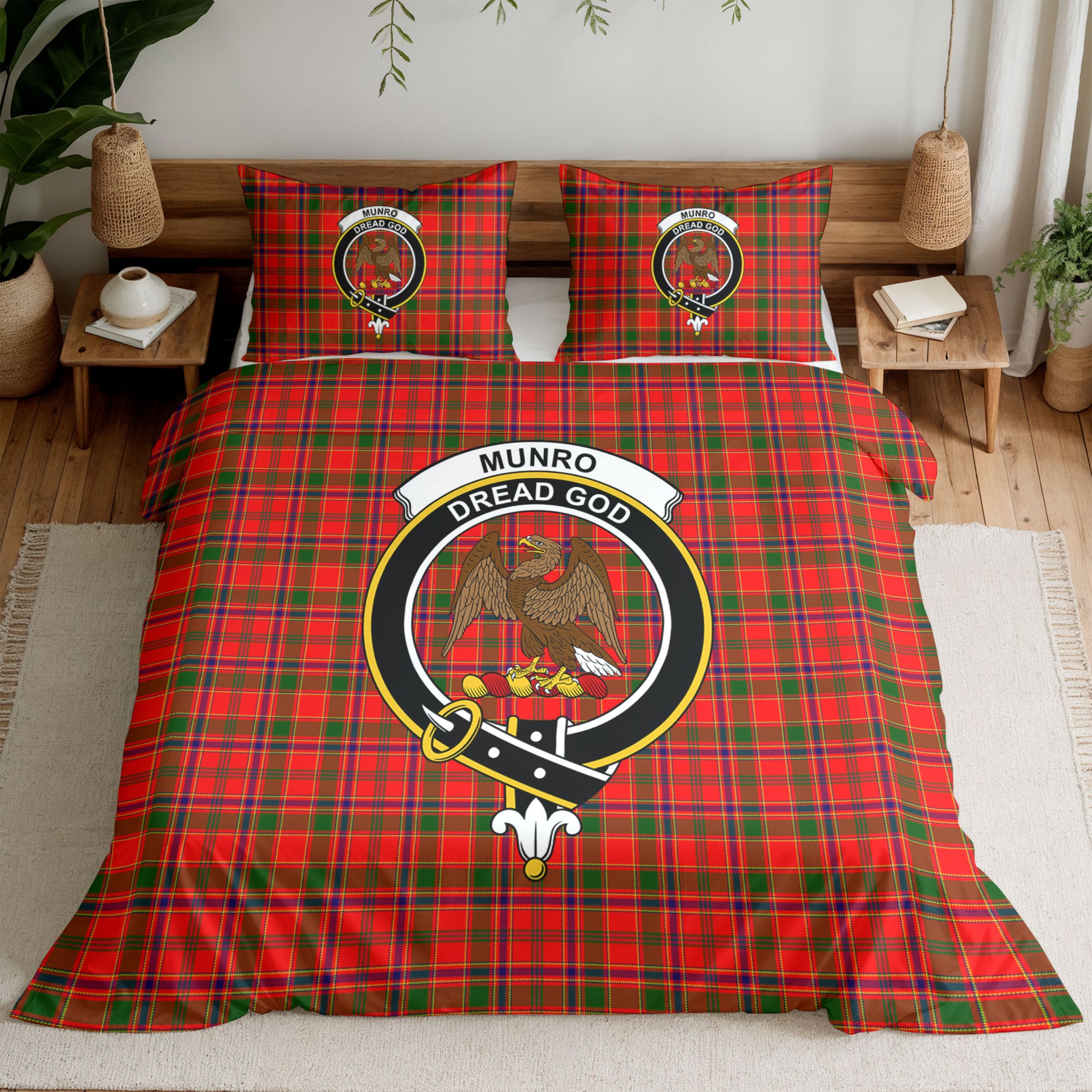 Munro Modern Tartan Crest Bedding Set