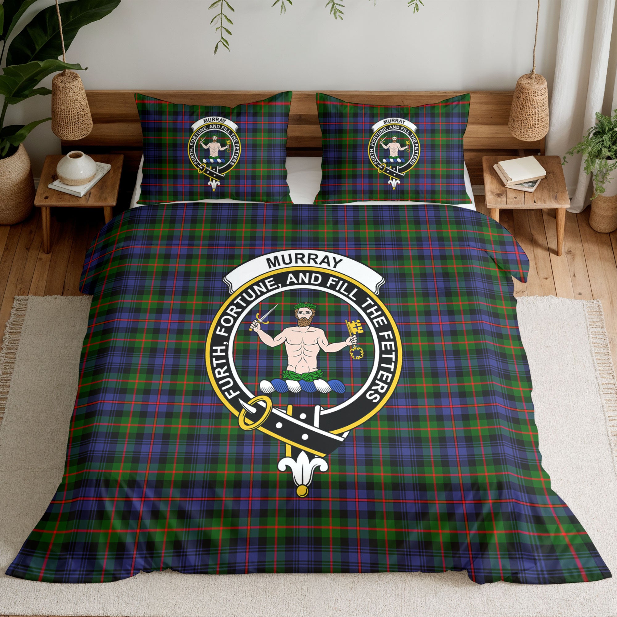 Murray of Atholl Modern Tartan Crest Bedding Set
